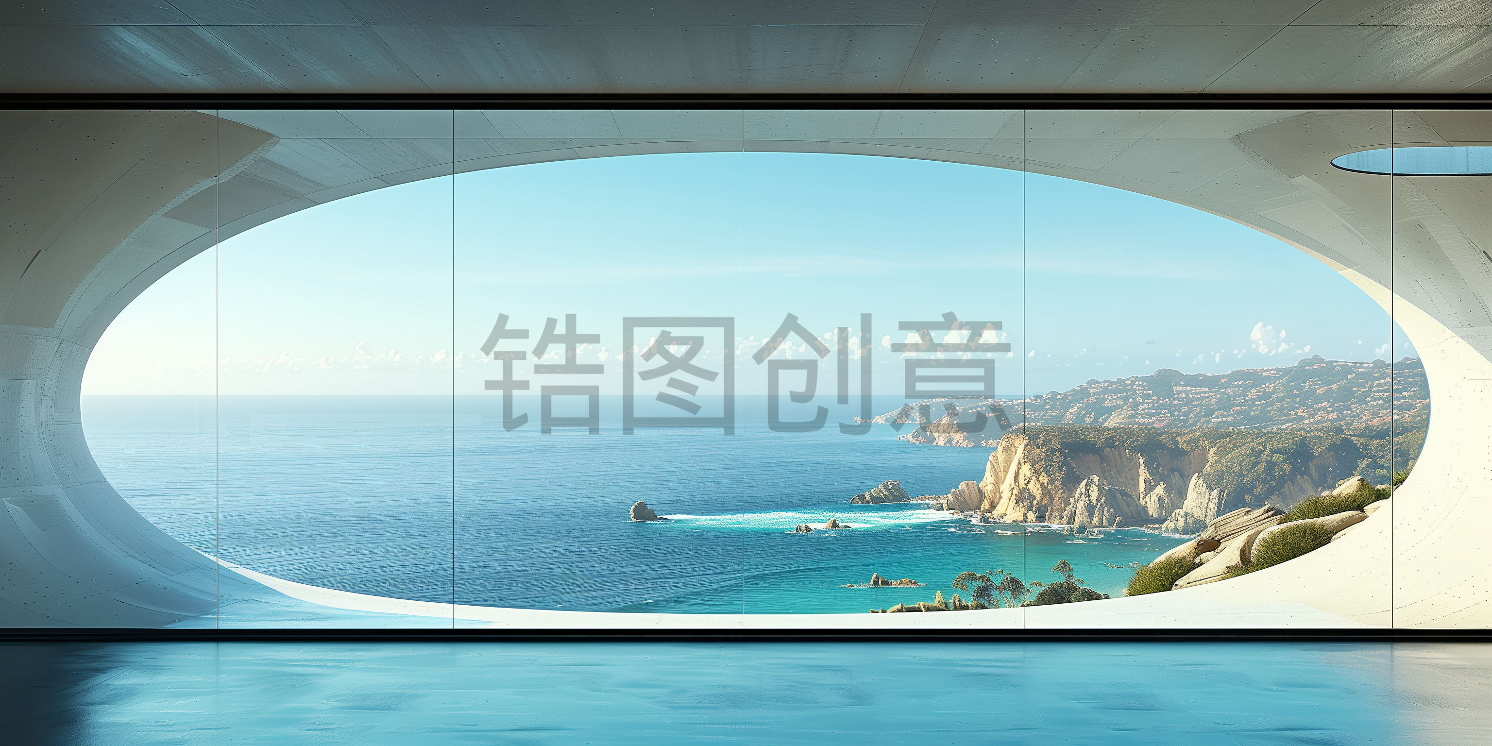 定设网-蓝色空间场景风光通用实景天空海面背景图片素材