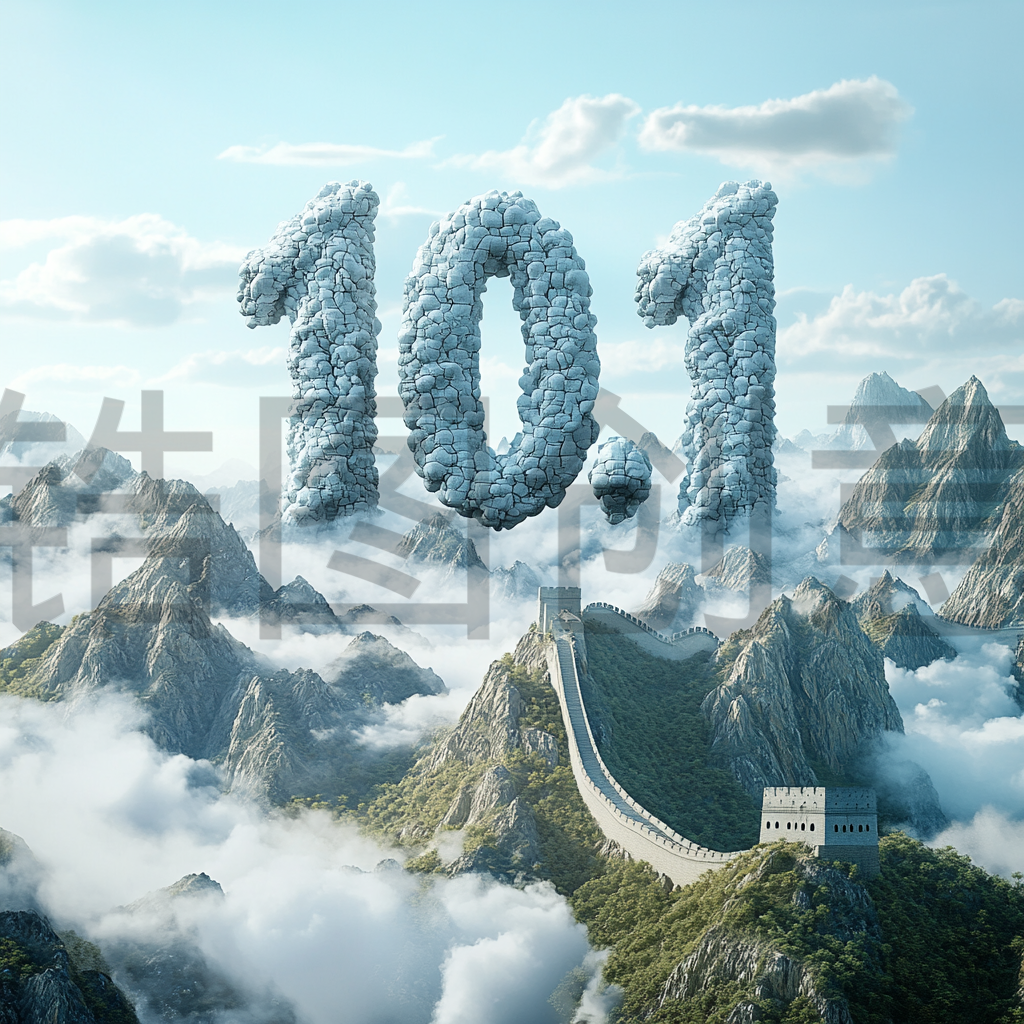 定设网-三维数字10.1国庆节创意海报