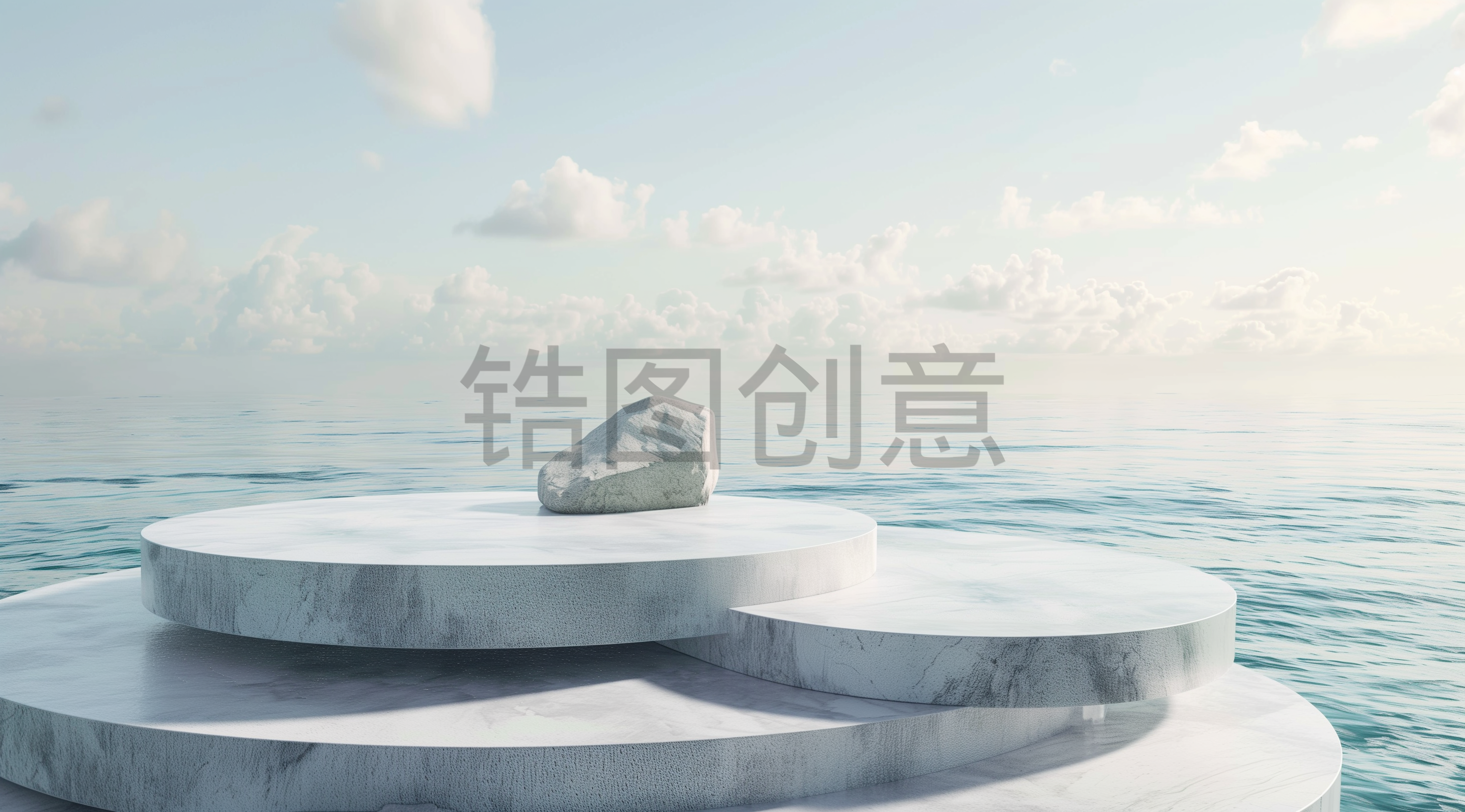 定设网-产品展台背景c4d简约电商产品布景水中背景图