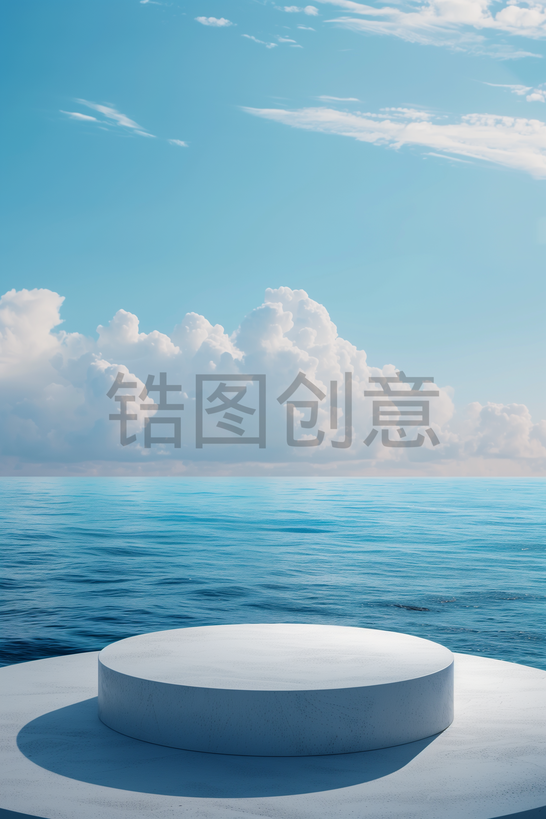 定设网-产品展台背景c4d简约电商产品布景水中背景图