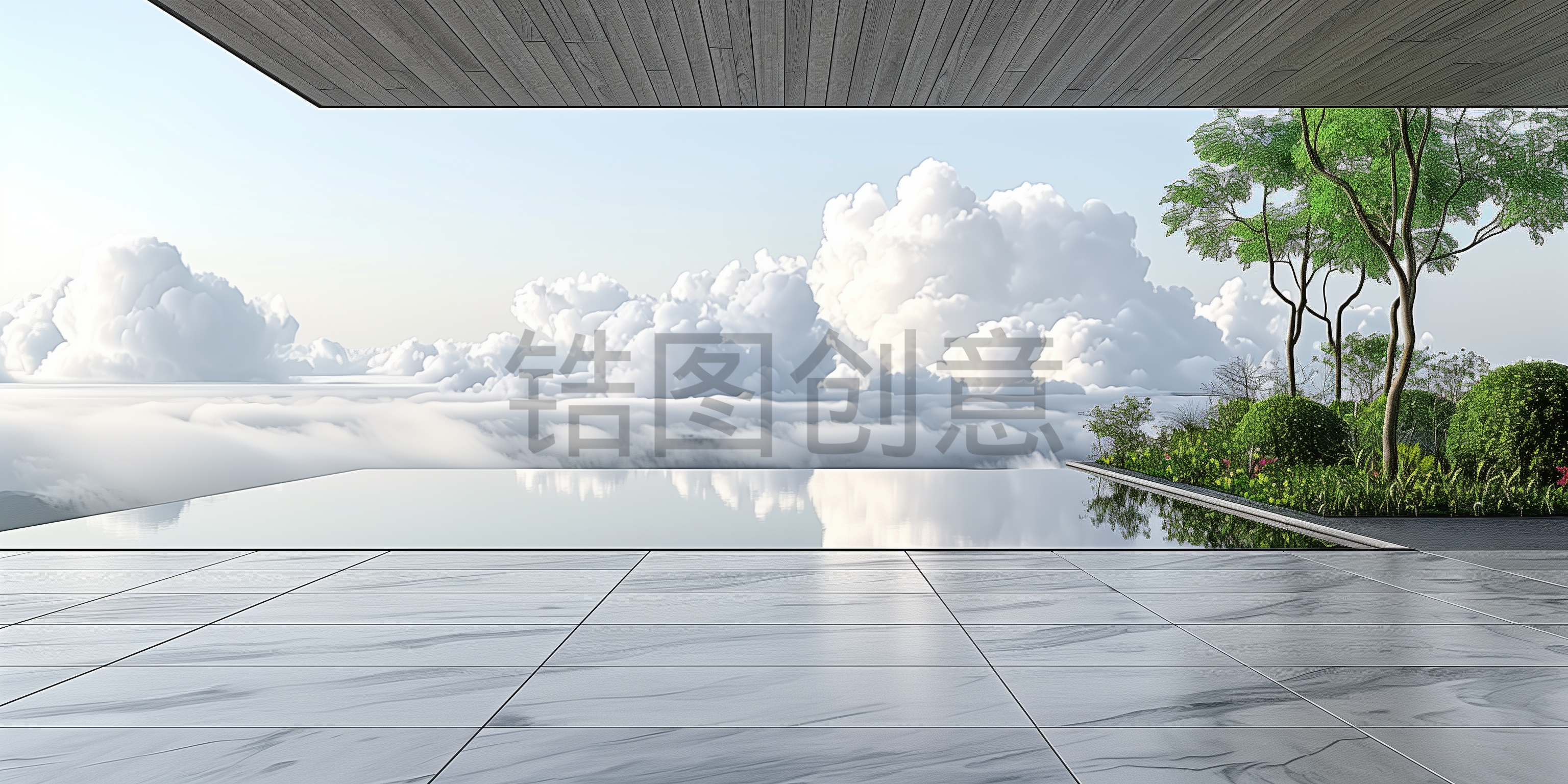 定设网-建筑系列通用蓝色建筑简约空间感渐变背景