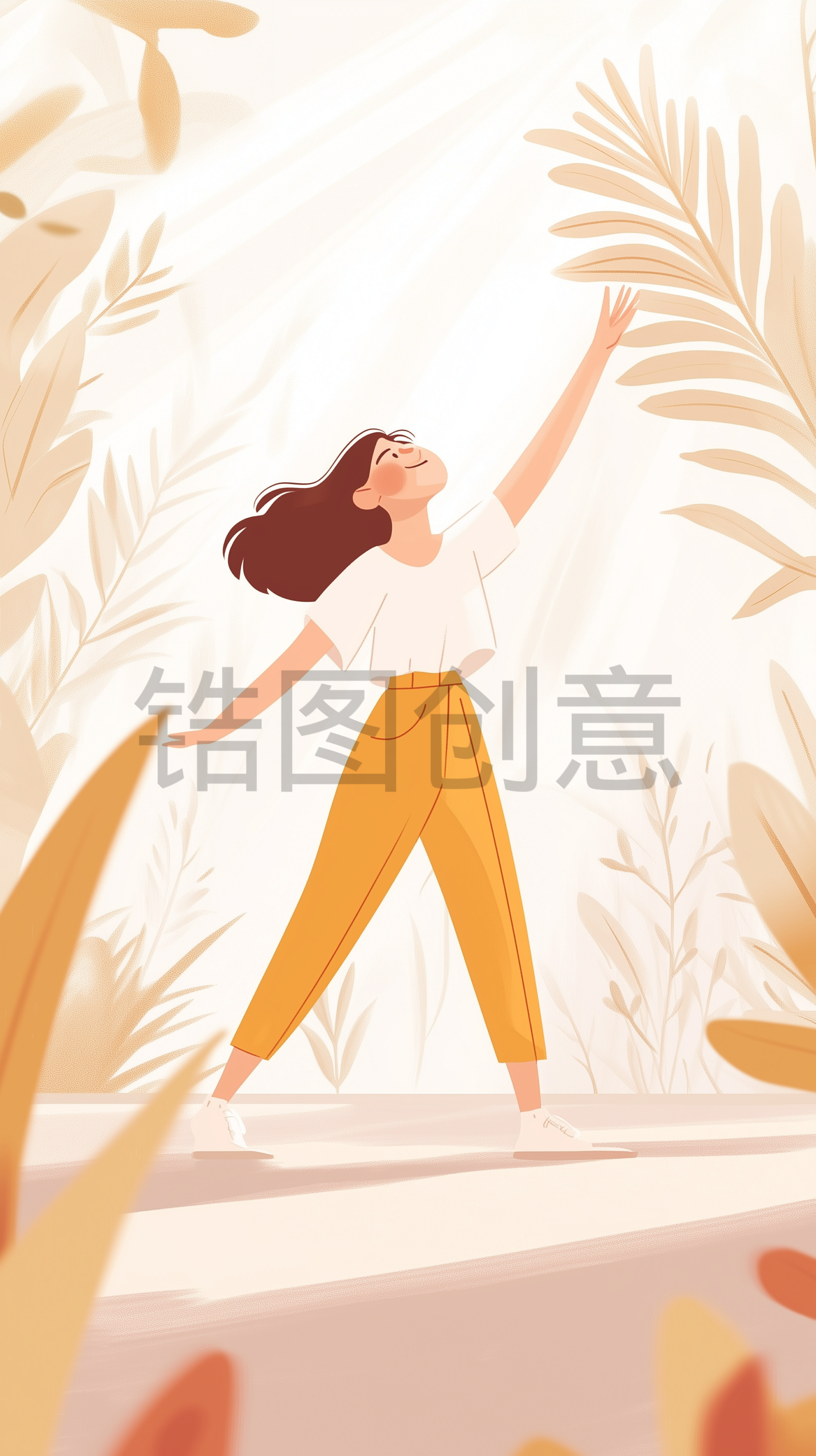 定设网-扁平化人物自然环境场景平面插图风格