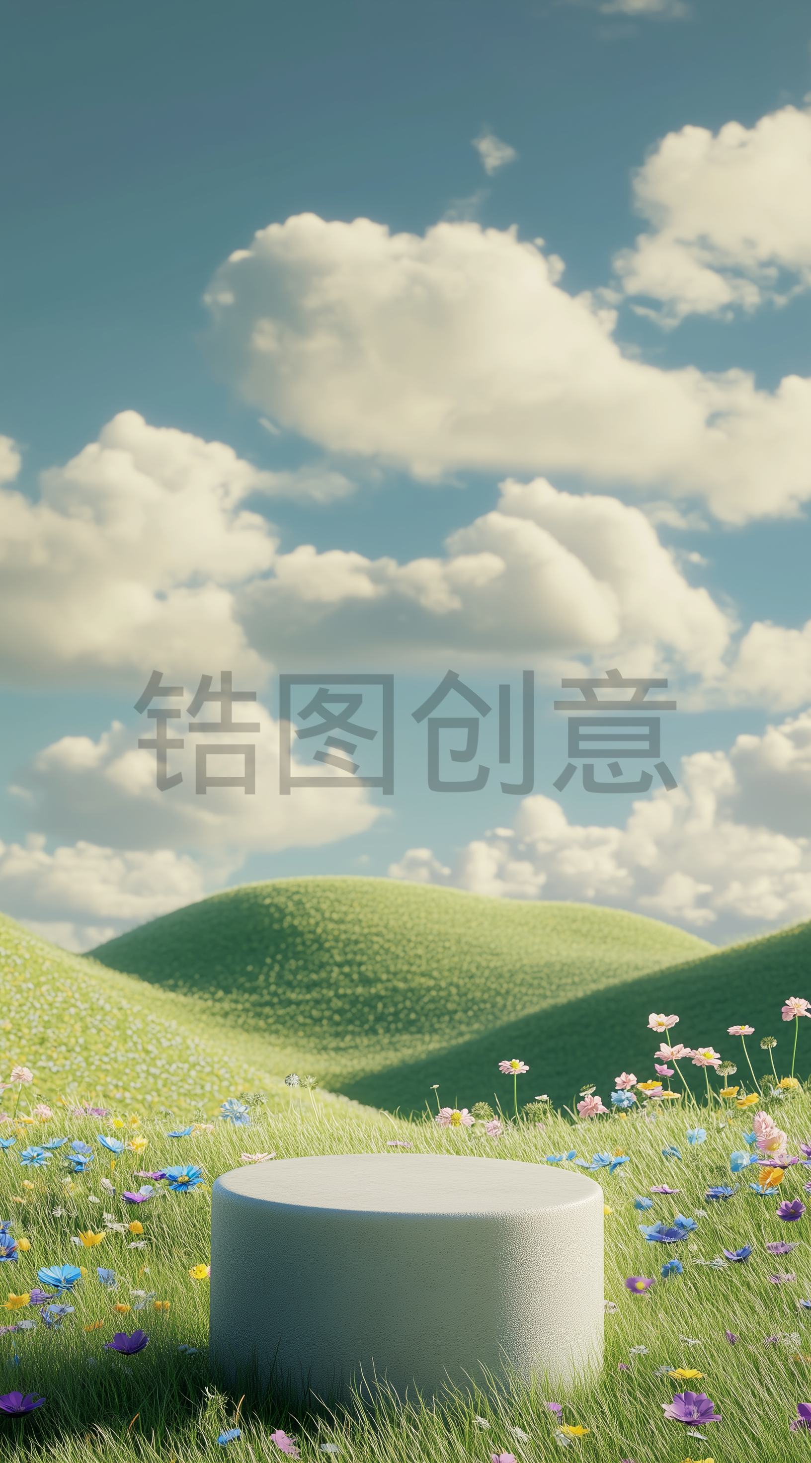 定设网-春天背景展台电商