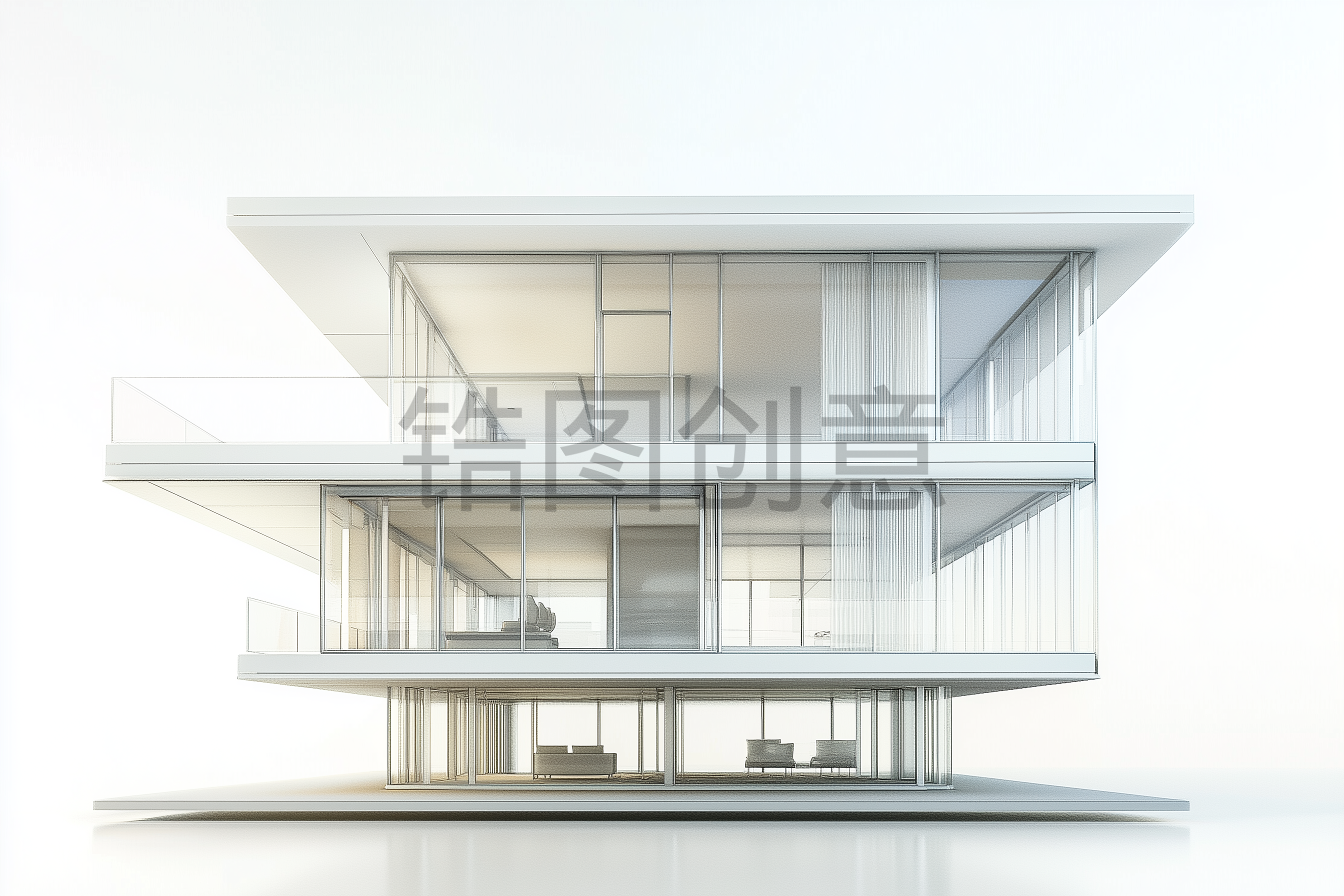 定设网-AIGE数字艺术白色建筑体素材