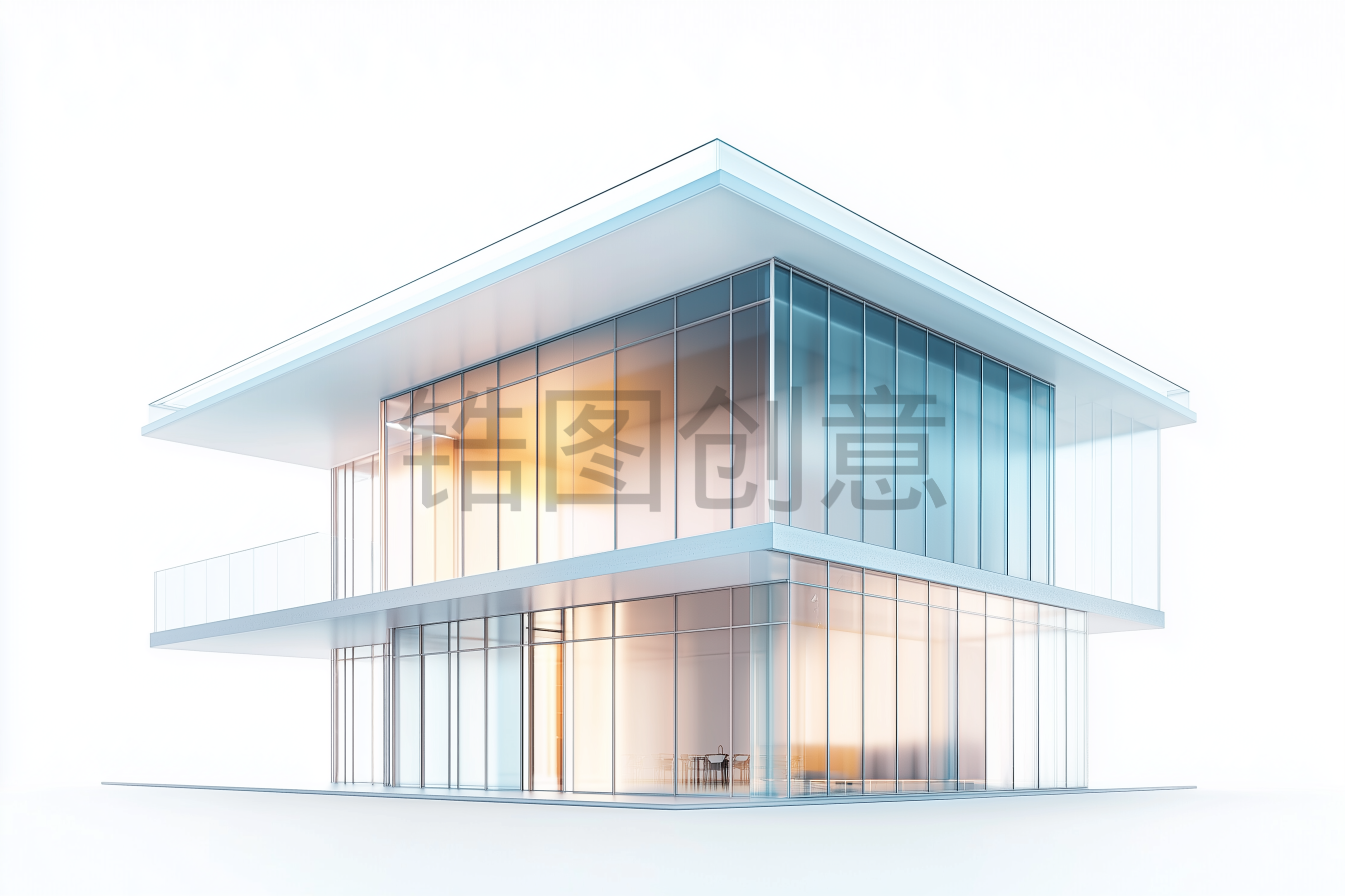 定设网-AIGE数字艺术蓝色建筑体素材