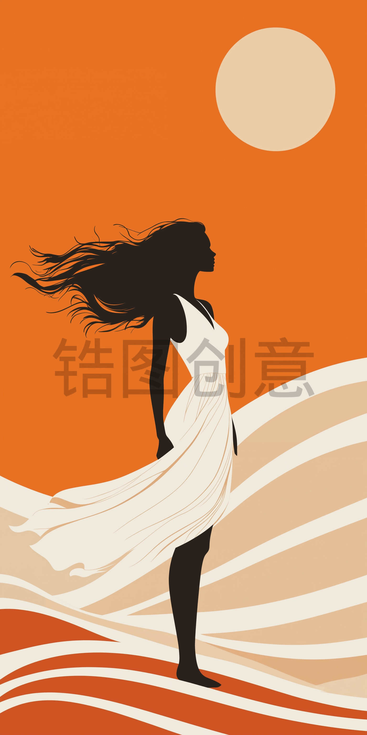 定设网-38妇女节女神节插画扁平创意海报