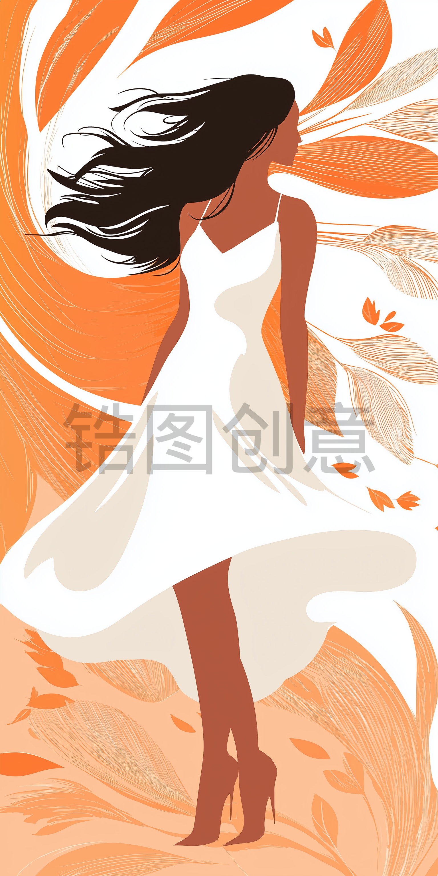 定设网-扁平插画女素材
