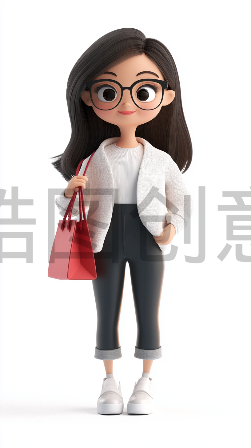 定设网- 3d卡通女生人物女性时尚人物元素
