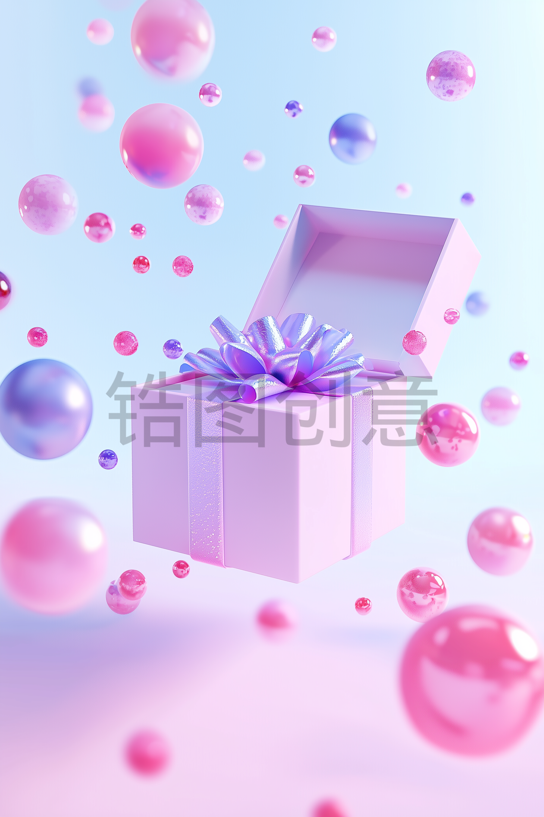 定设网-粉色3D礼物盒活动促销氛围包装盒礼盒背景