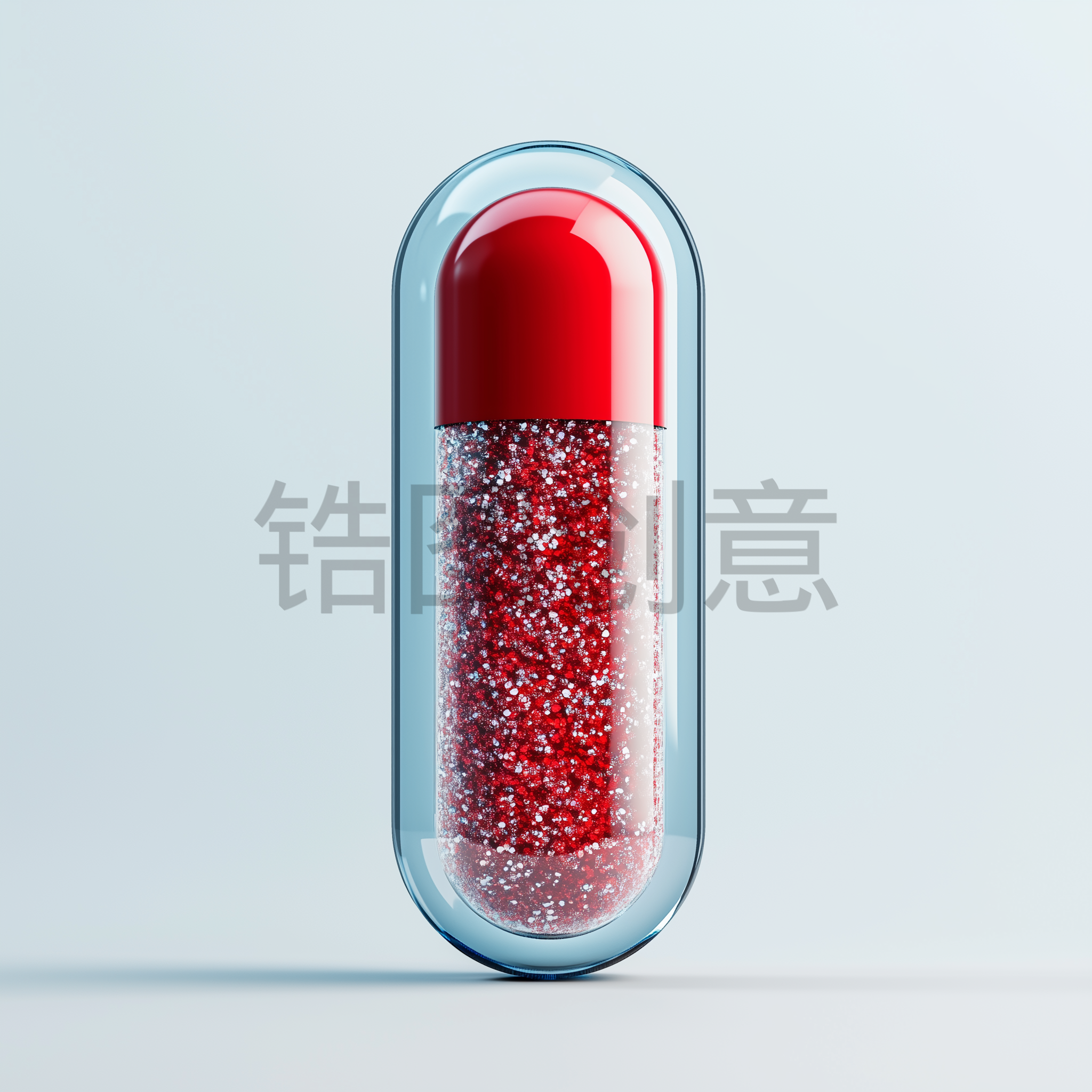 定设网-红色医药医学胶囊3d元素
