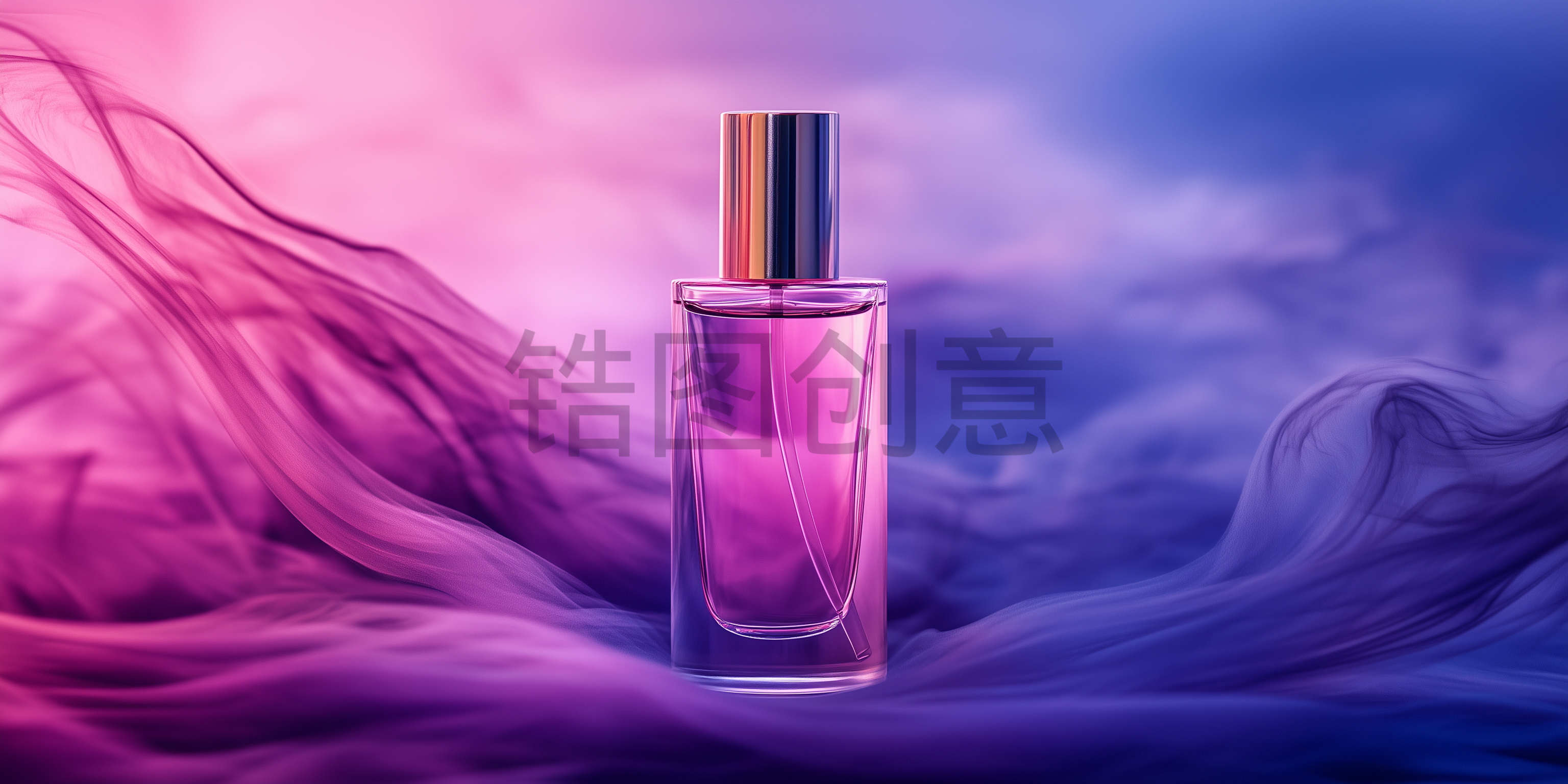 定设网-紫色渐变美妆化妆品产品拍摄写实背景