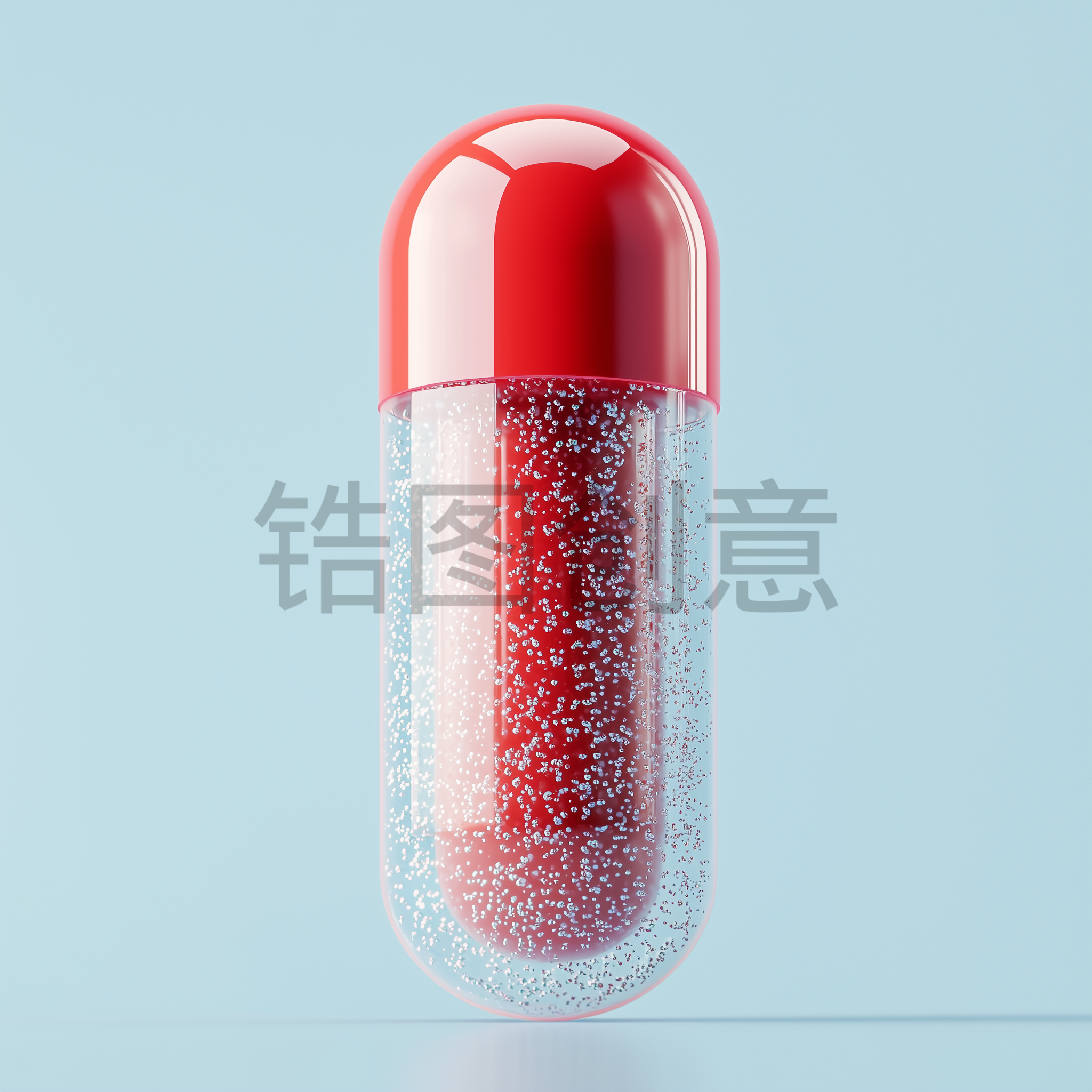 定设网-红色医药医学胶囊3d元素