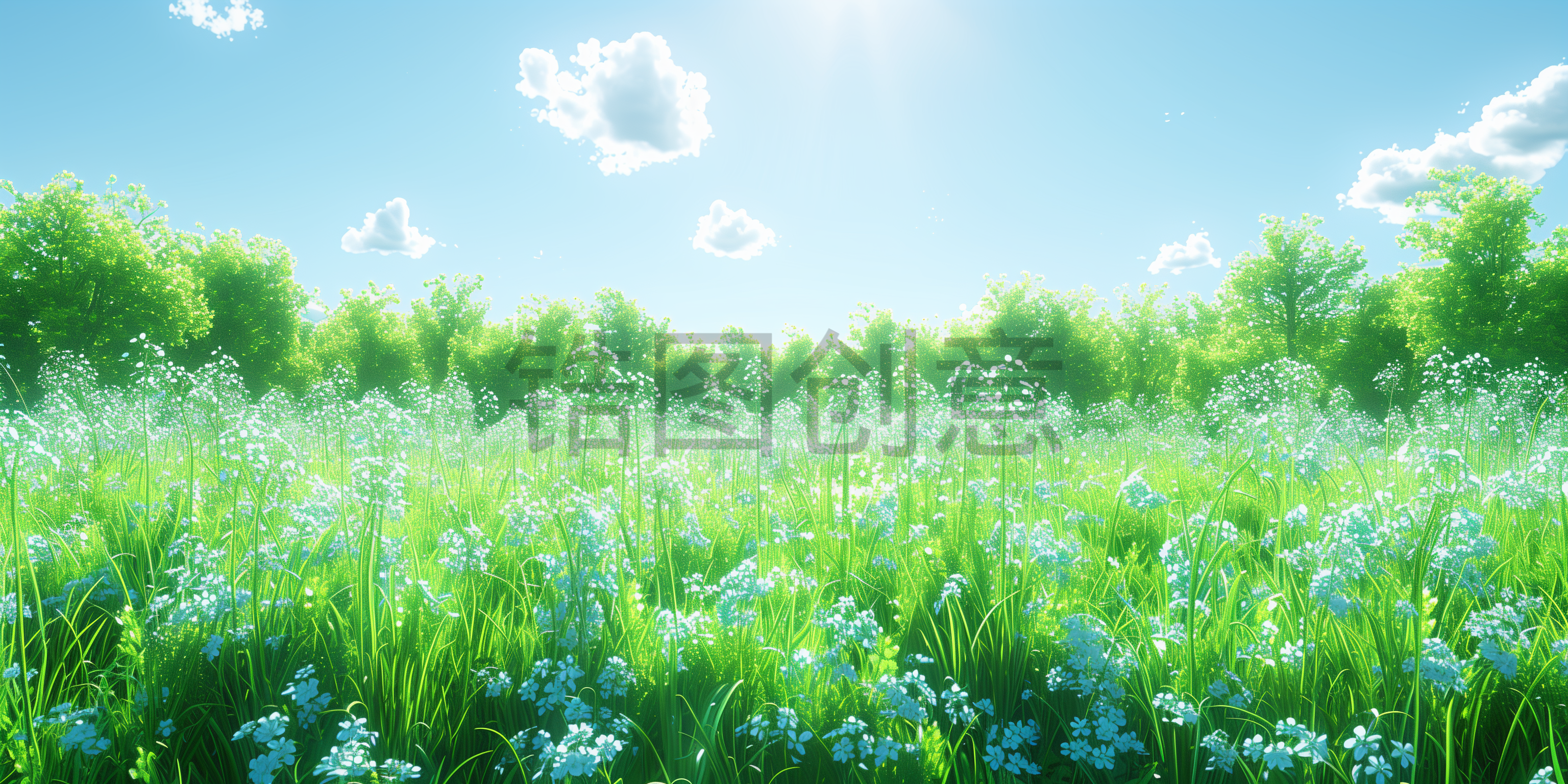定设网-夏日蓝天白云自然风光写实背景