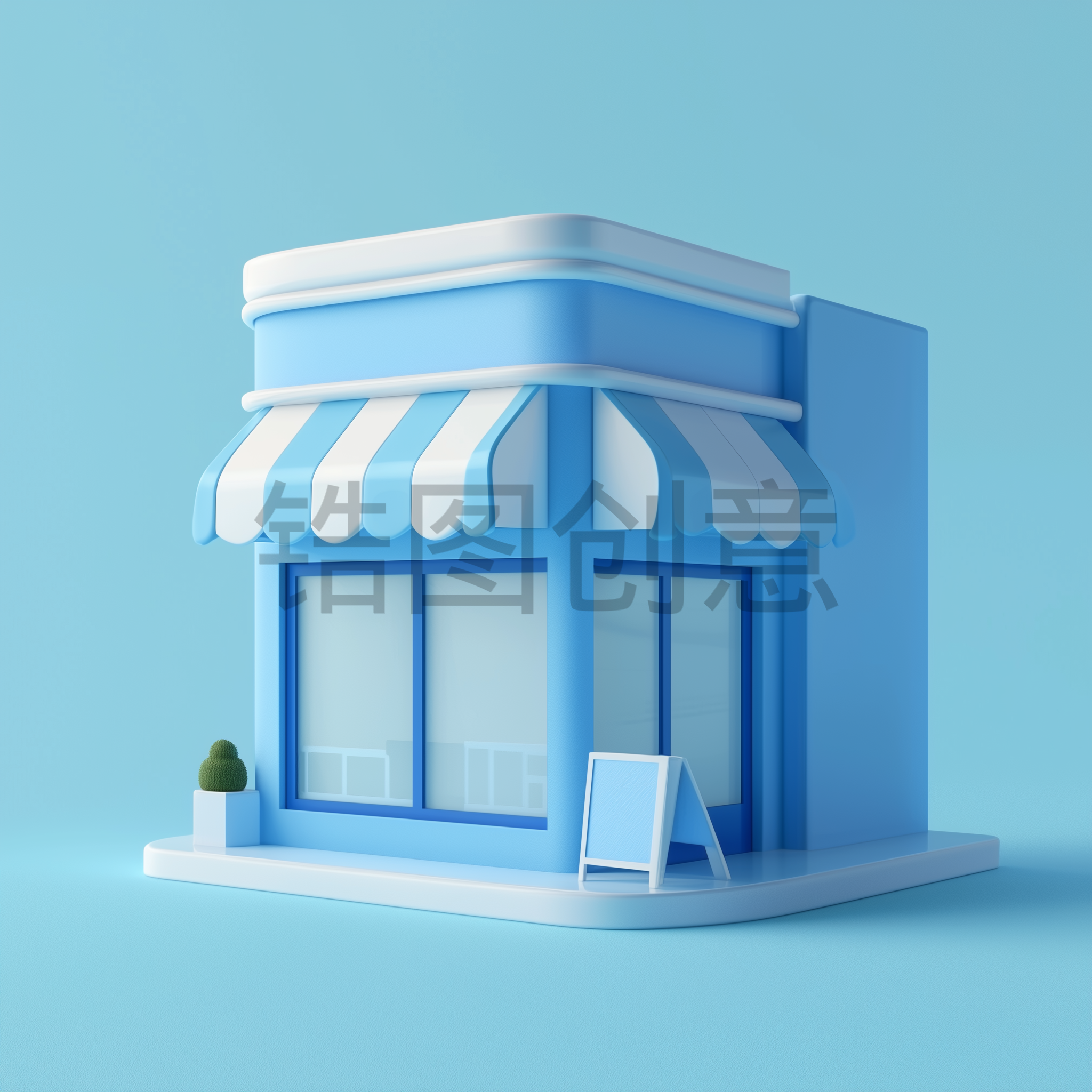 定设网-3d立体商店店铺模型背景