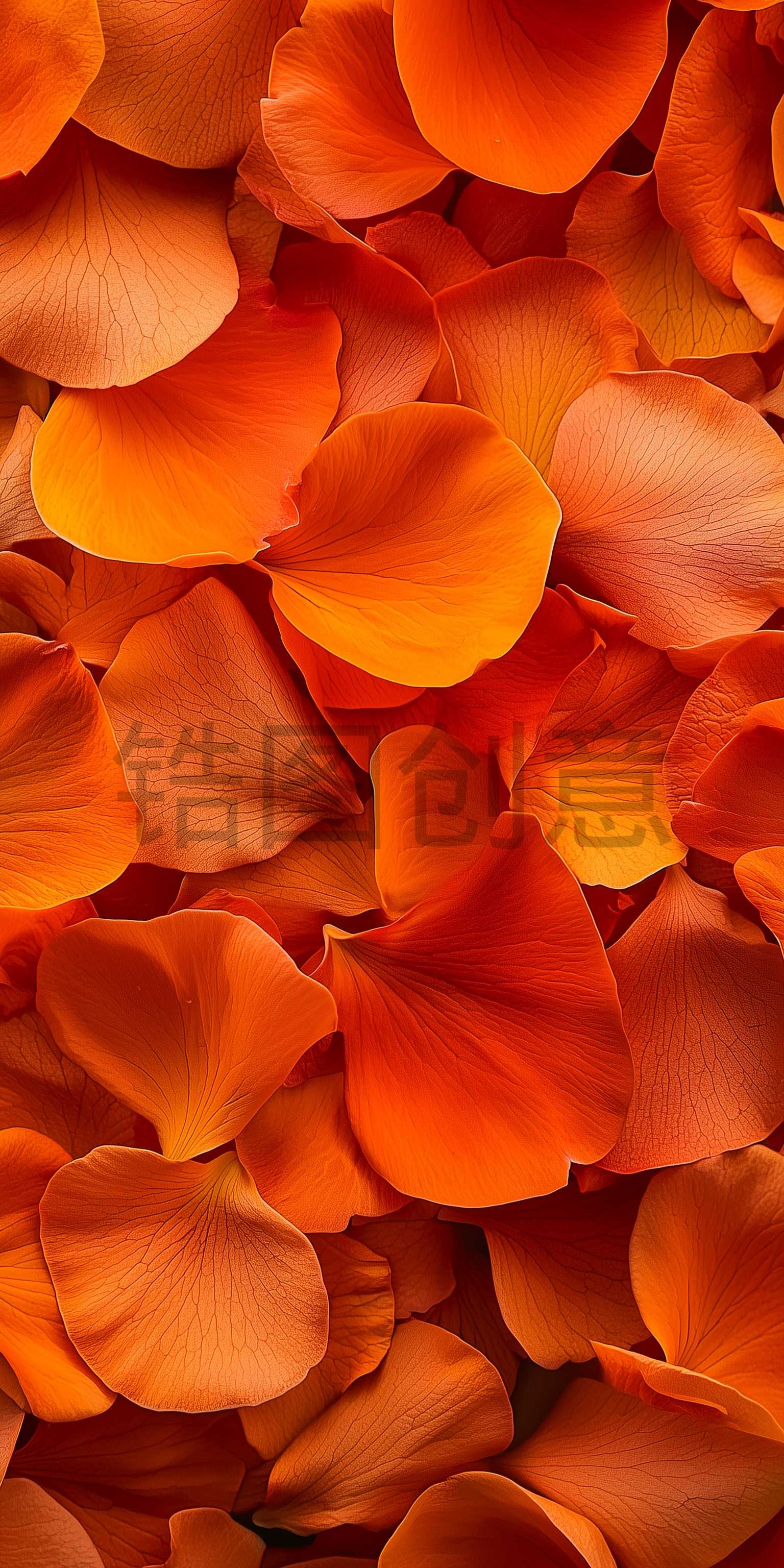 定设网-橙色花瓣花朵平铺画面背景