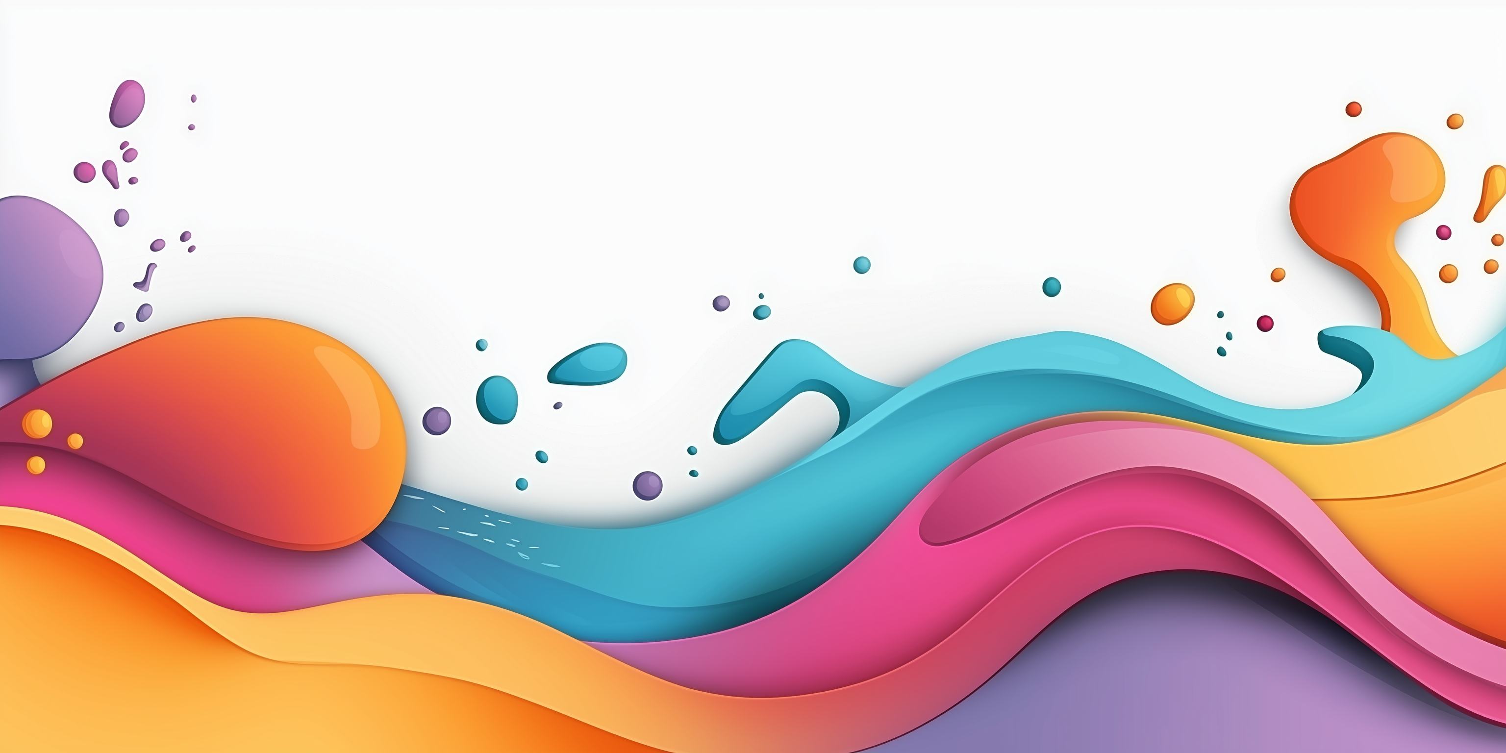 定设网-彩色3d立体液体飞溅与水滴波浪抽象风格背景