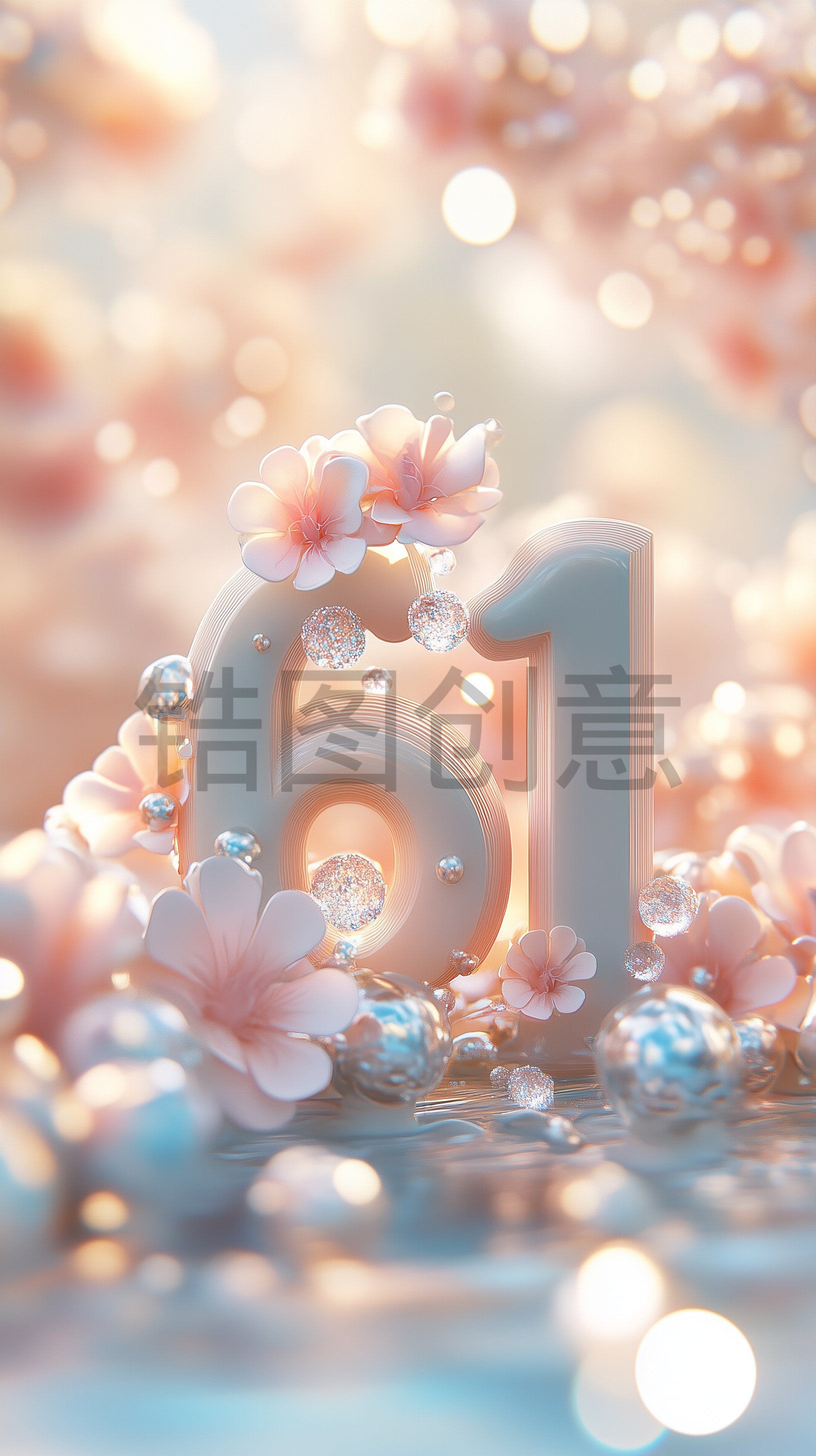 定设网-3d立体61儿童节亲子母婴产品活动促销场景搭配背景