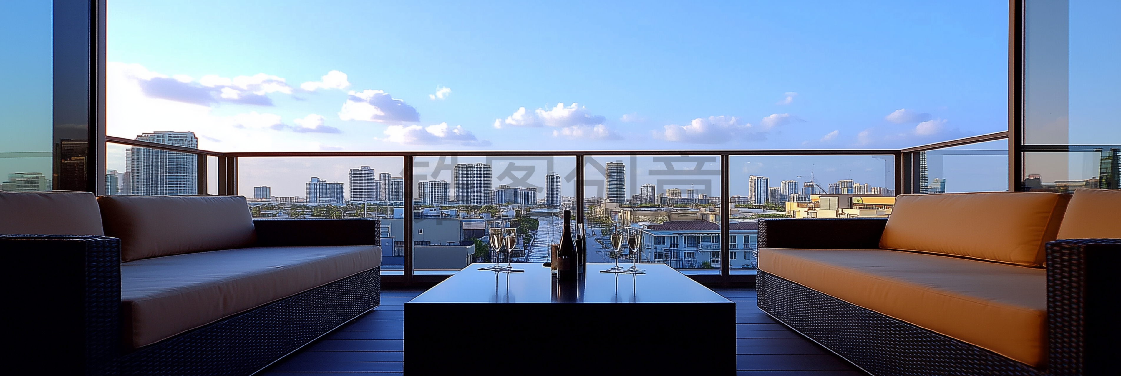 定设网-现代房住宅露台大阳台写实场景