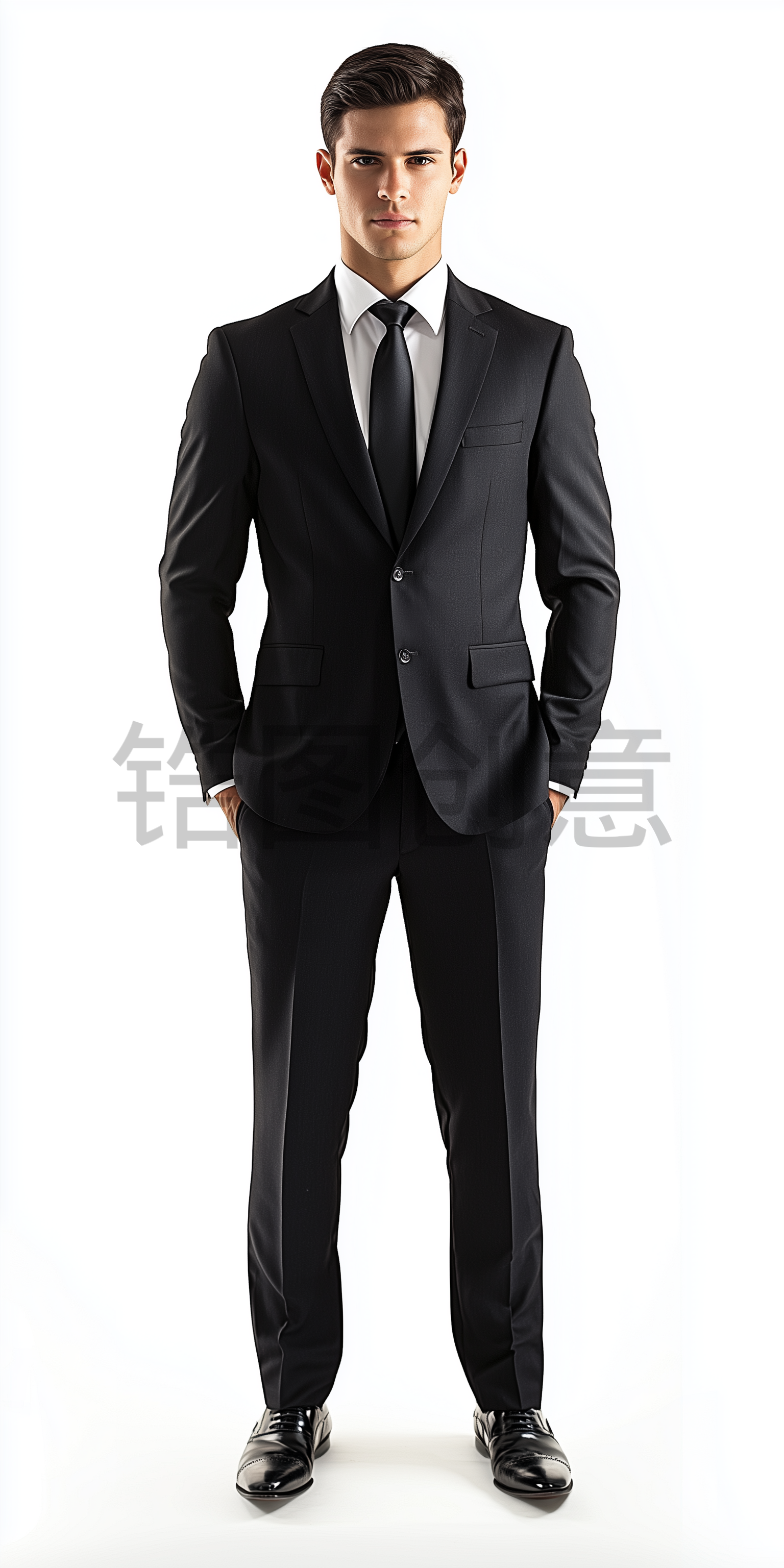 定设网-穿着西装职业装职业照的年轻男性全身照照片