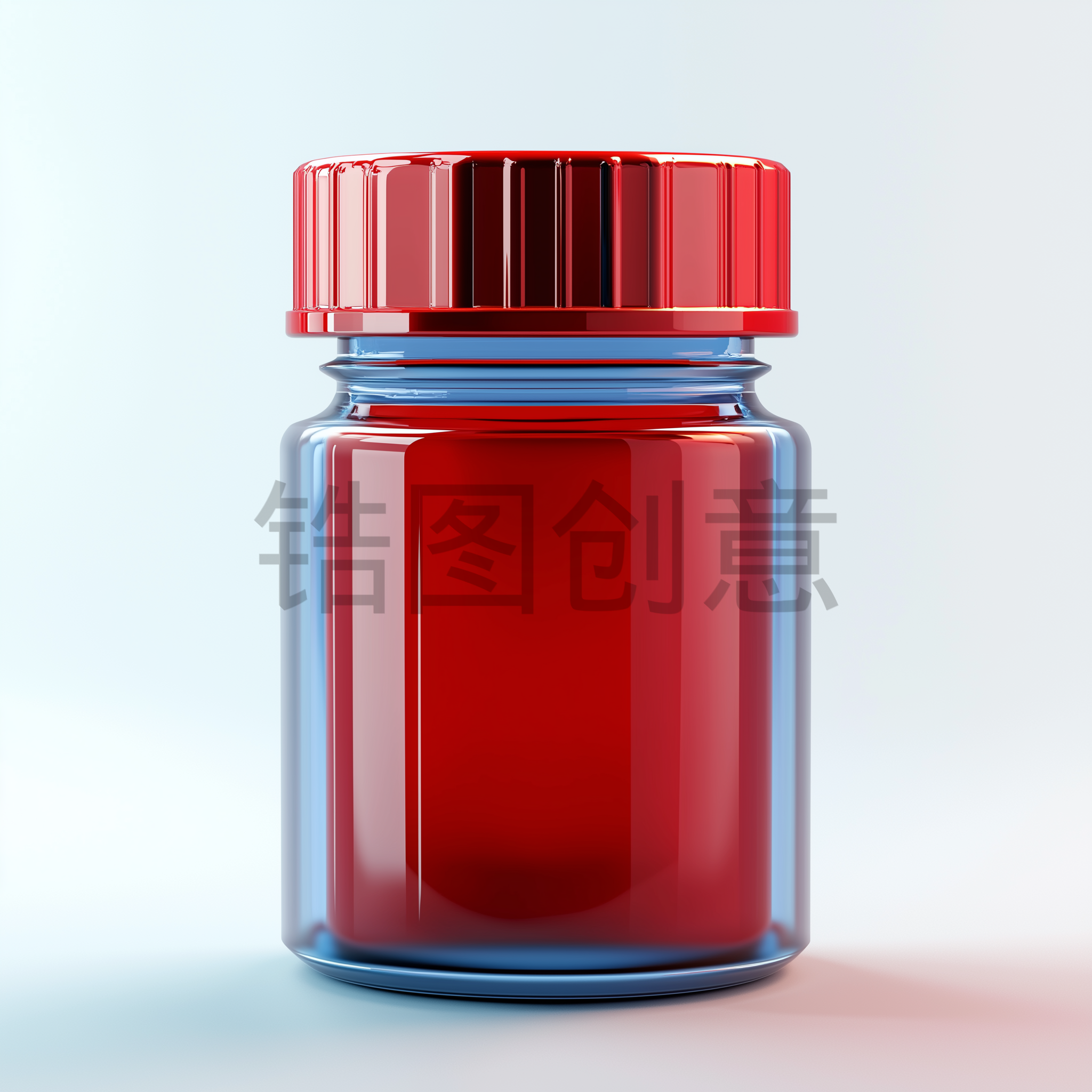 定设网-红色医疗医药瓶子质感元素