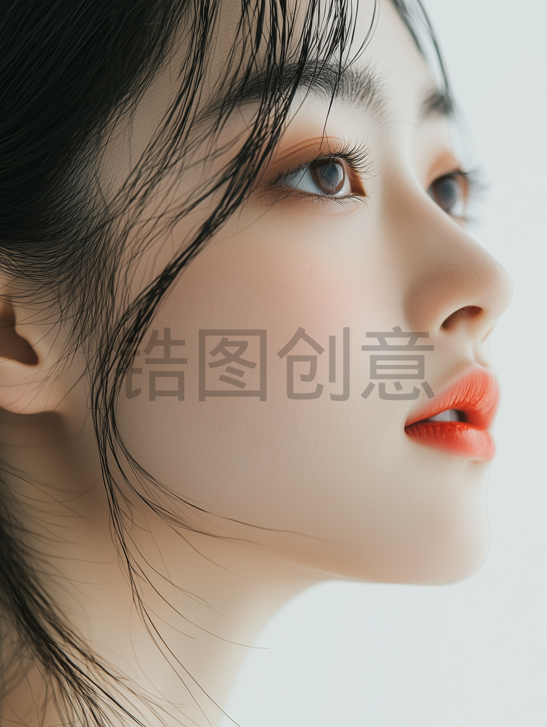 定设网-年轻女性肖像脸部特写