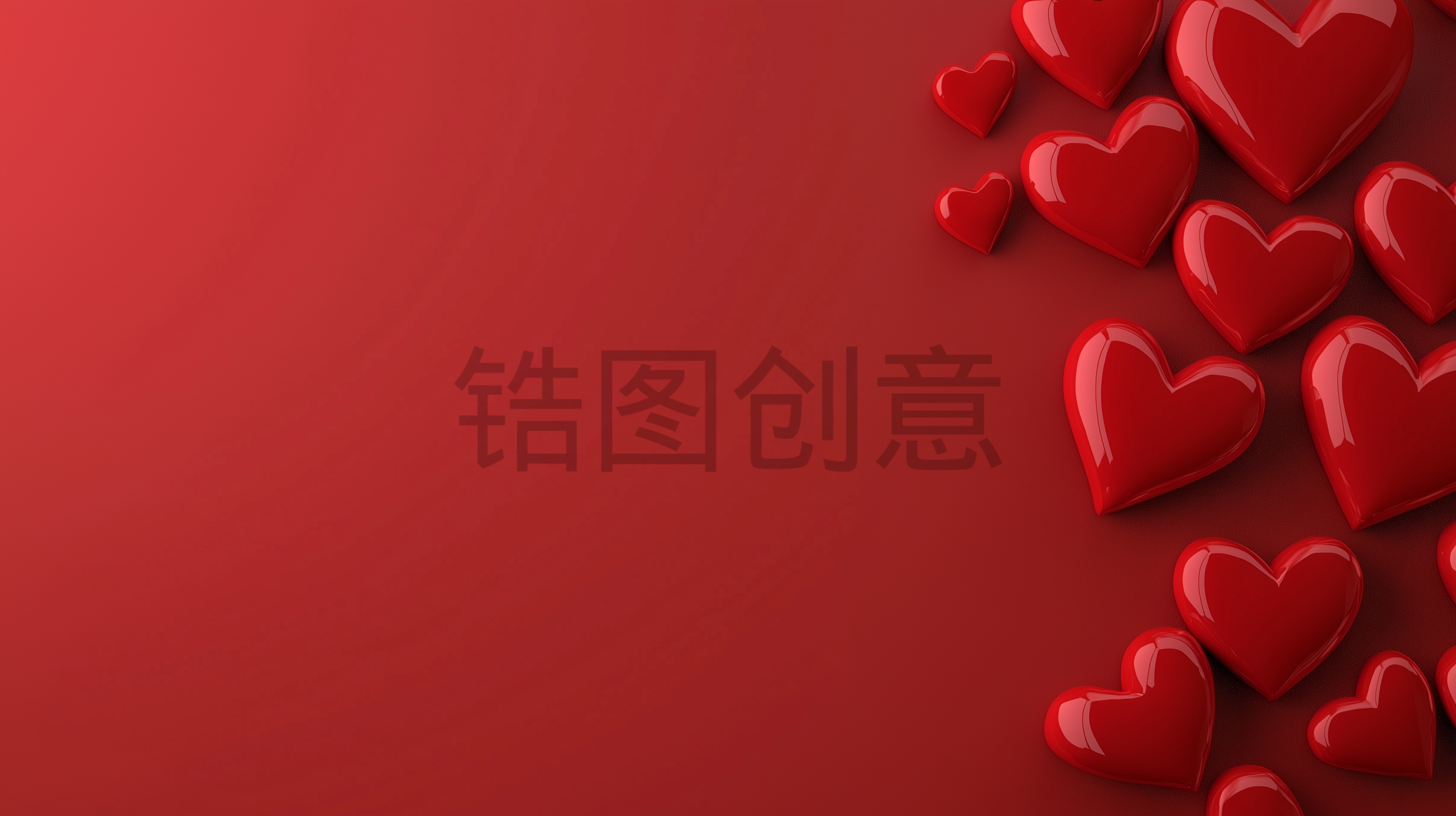 定设网-红色质感3d爱心渐变背景图片素材
