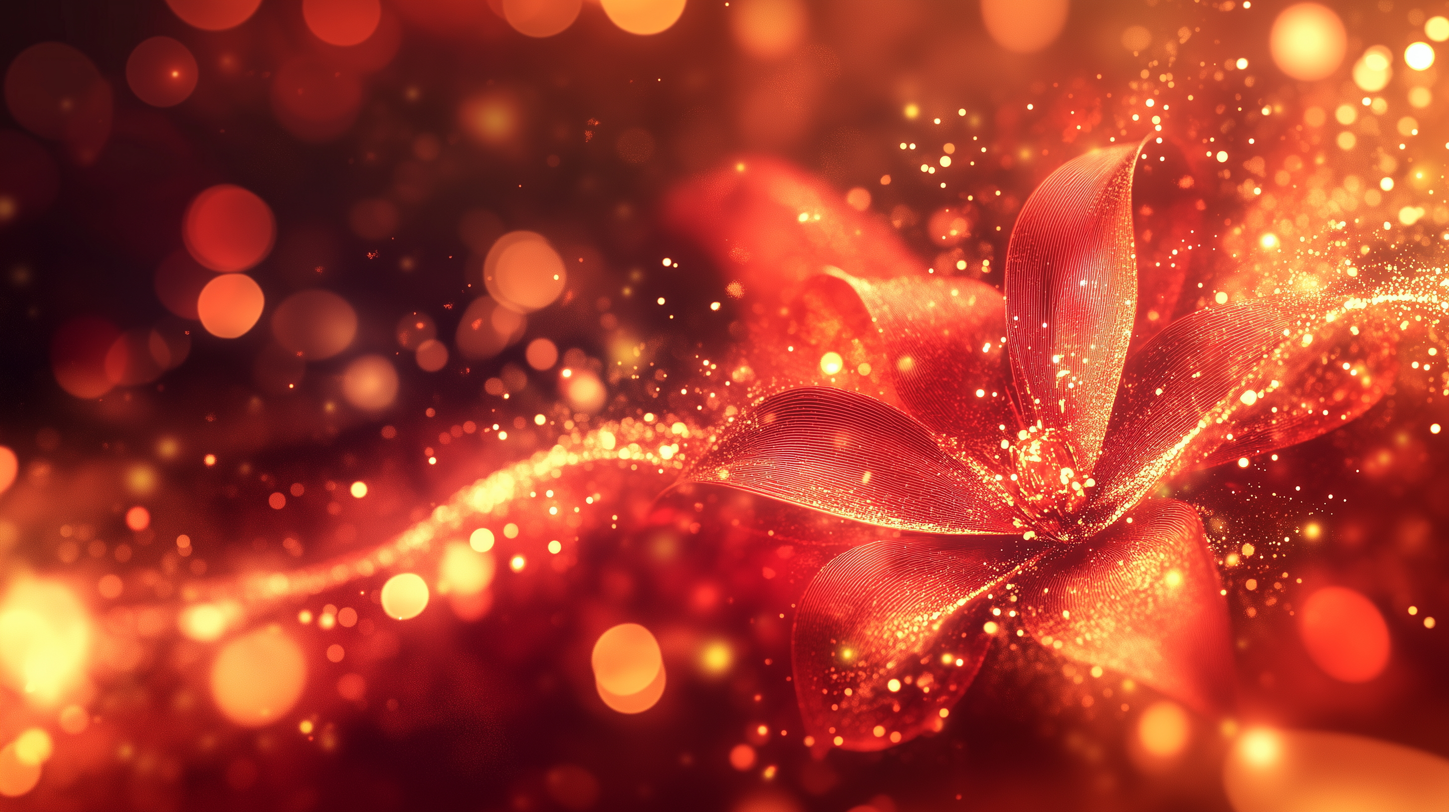 定设网-红色鎏金粒子效果红色橙色渐变纹理背景