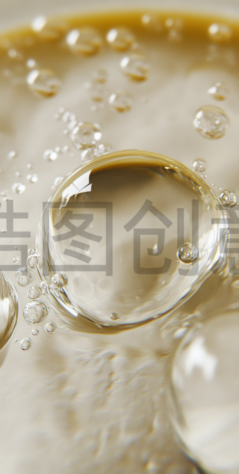 定设网-元素原子背景素材水分子透明液体水泡特写素材