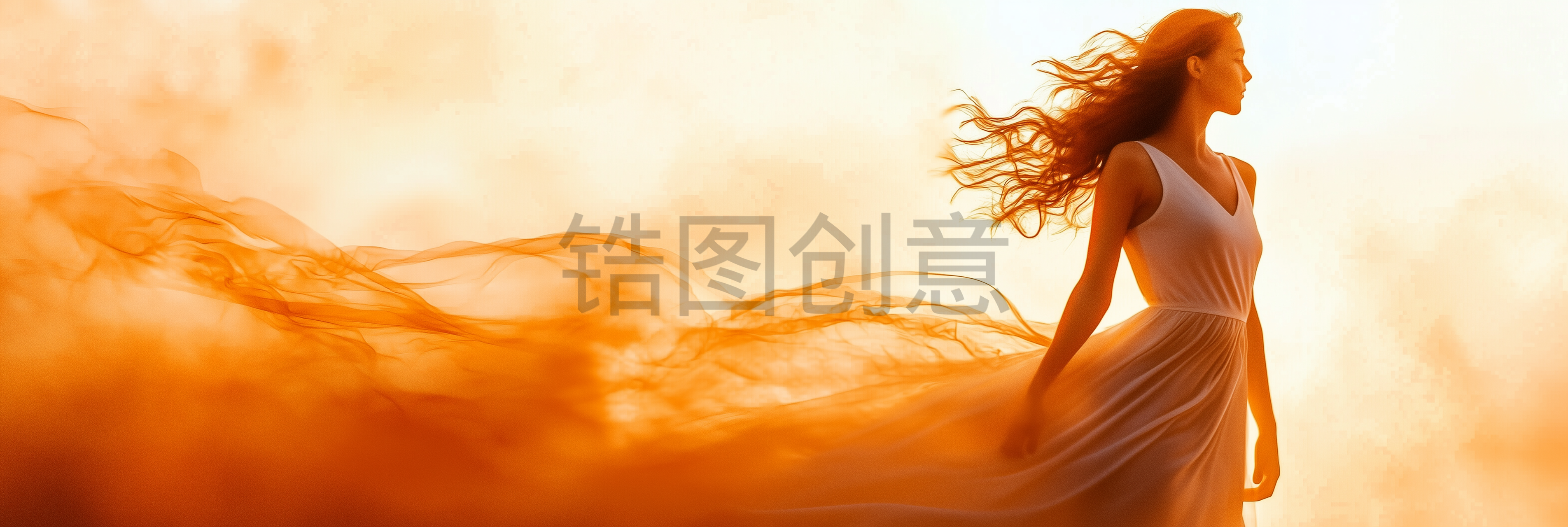 定设网-长裙女生侧脸女神节母亲节唯美浪漫写实背景