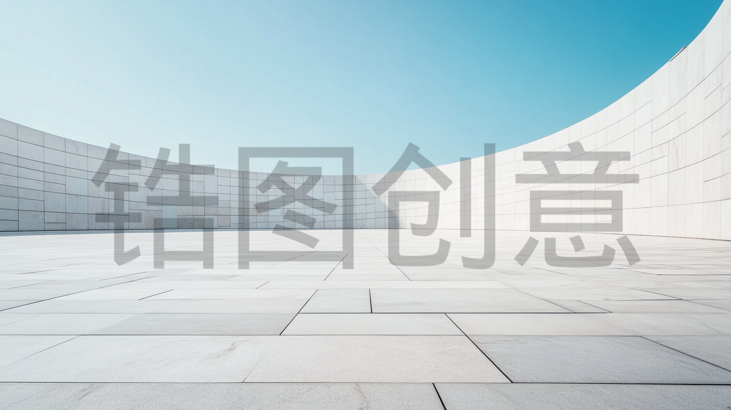 定设网-地产建筑系列蓝色建筑简约空间感渐变背景