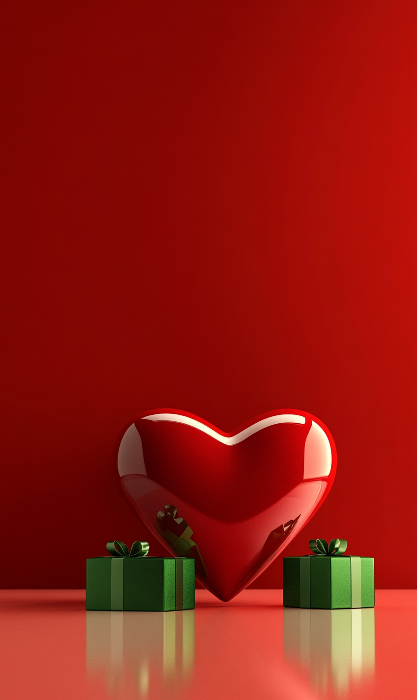 定设网-红色促销活动3d立体爱心礼物礼盒简约背景