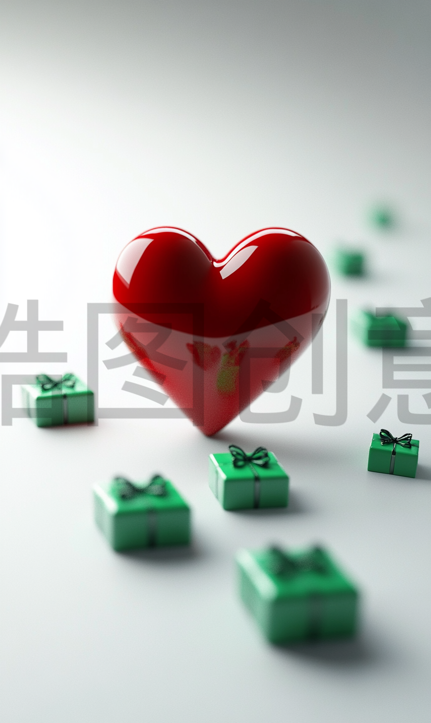 定设网-促销活动3d立体爱心礼物礼盒简约背景