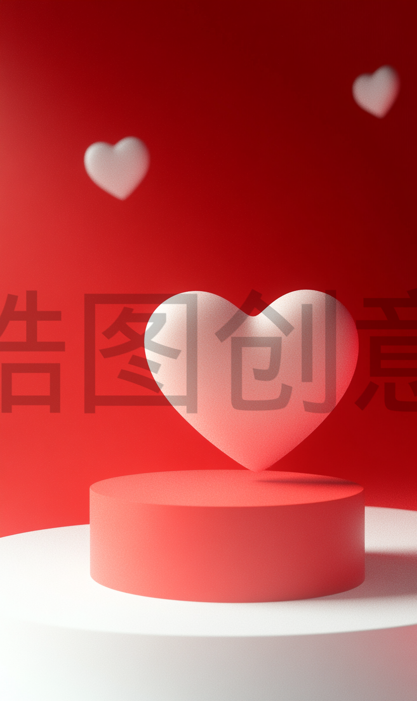 定设网-促销活动3d立体爱心礼物礼盒简约背景