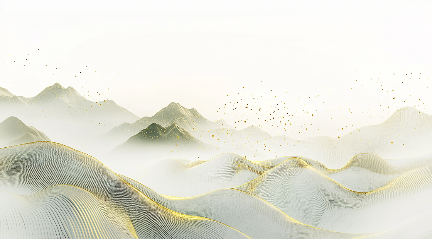 定设网-3D中式山水金色背景素材