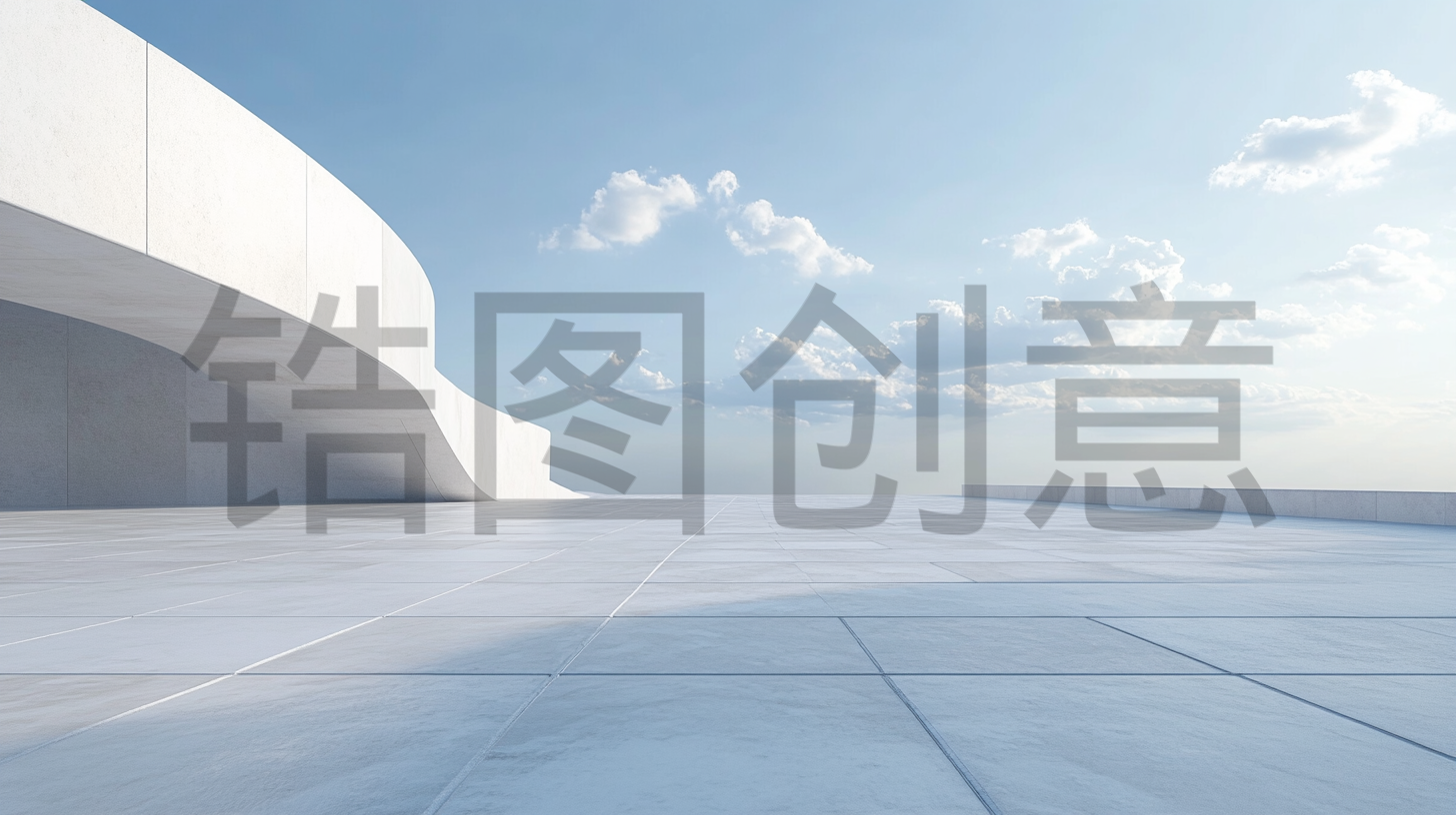 定设网-建筑系列蓝色大气建筑空间简约空间感渐变背景