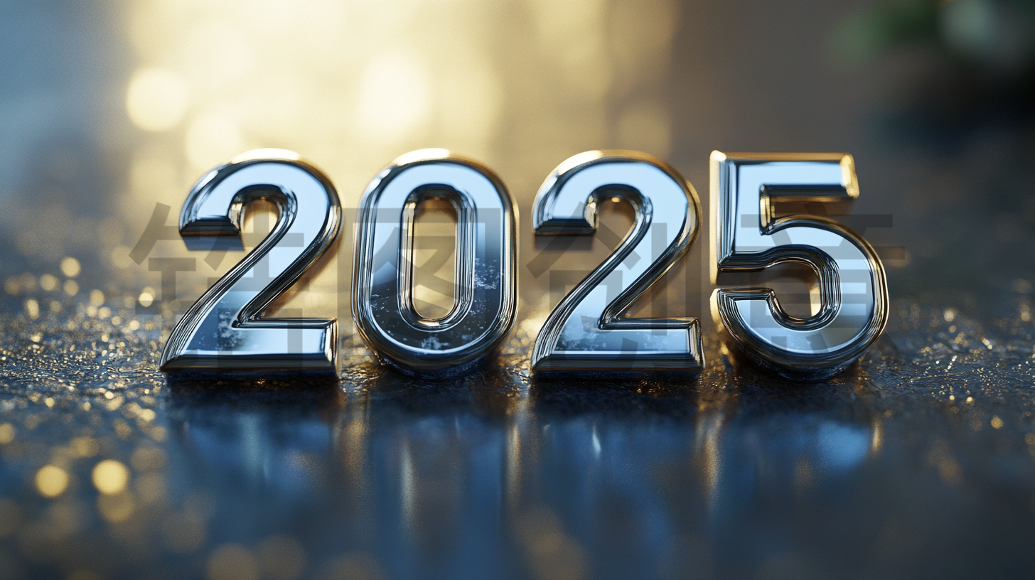 定设网-3d立体银色质感数字2025元素背景