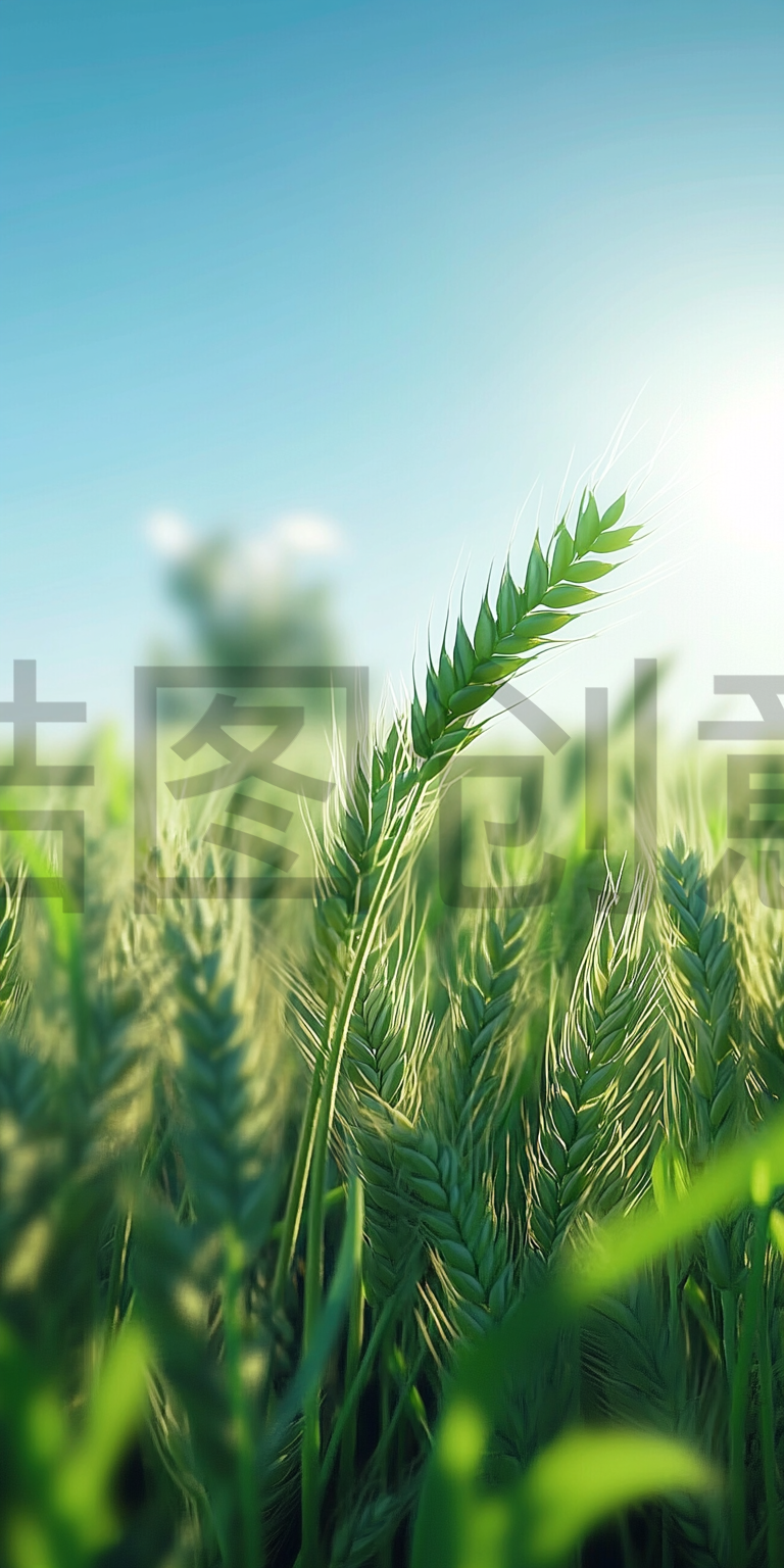 定设网-大自然植物写实绿色麦穗场景背景图片素材