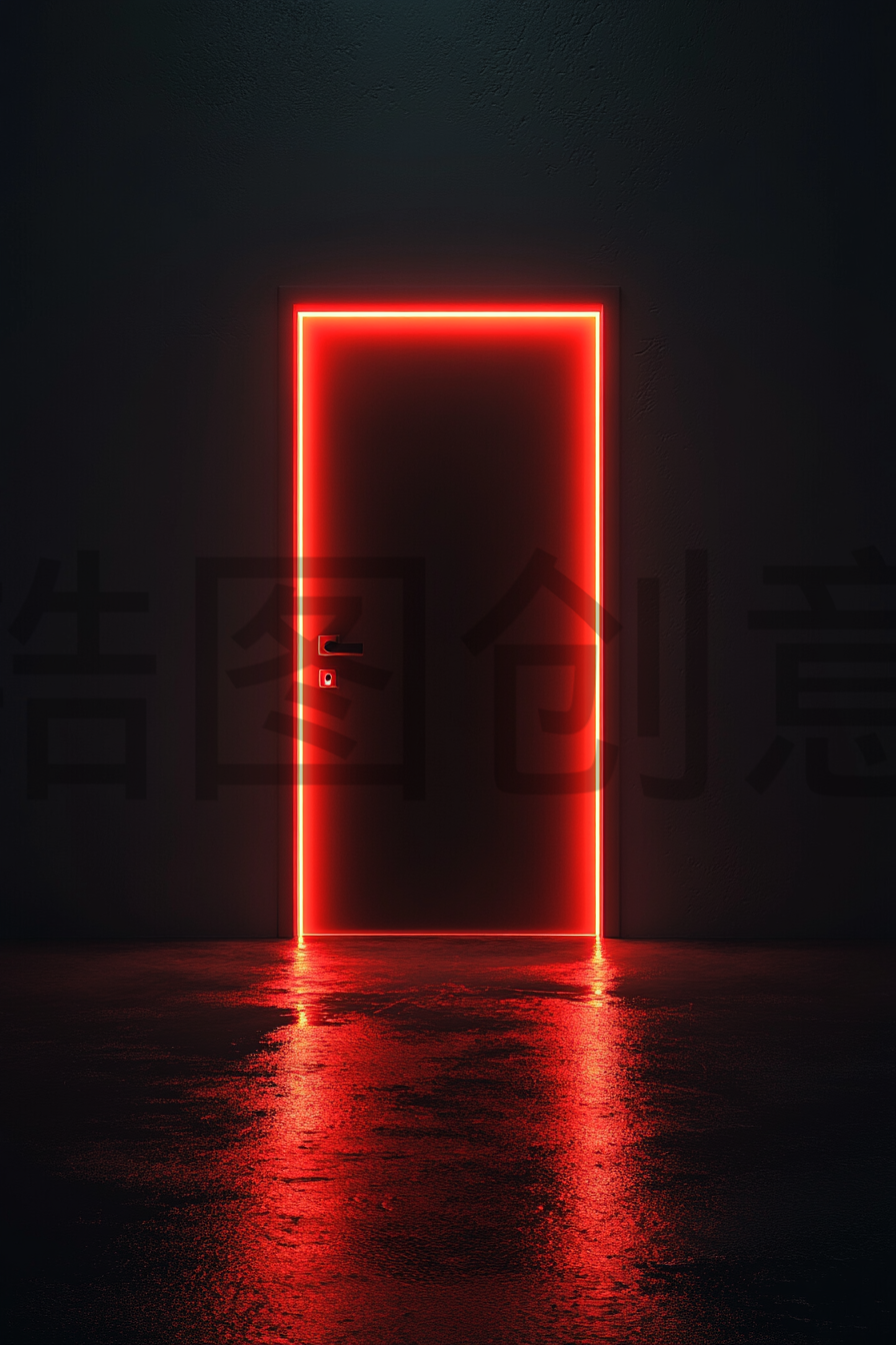 定设网-时尚炫丽动感灯光科技线条立体三维空间门背景