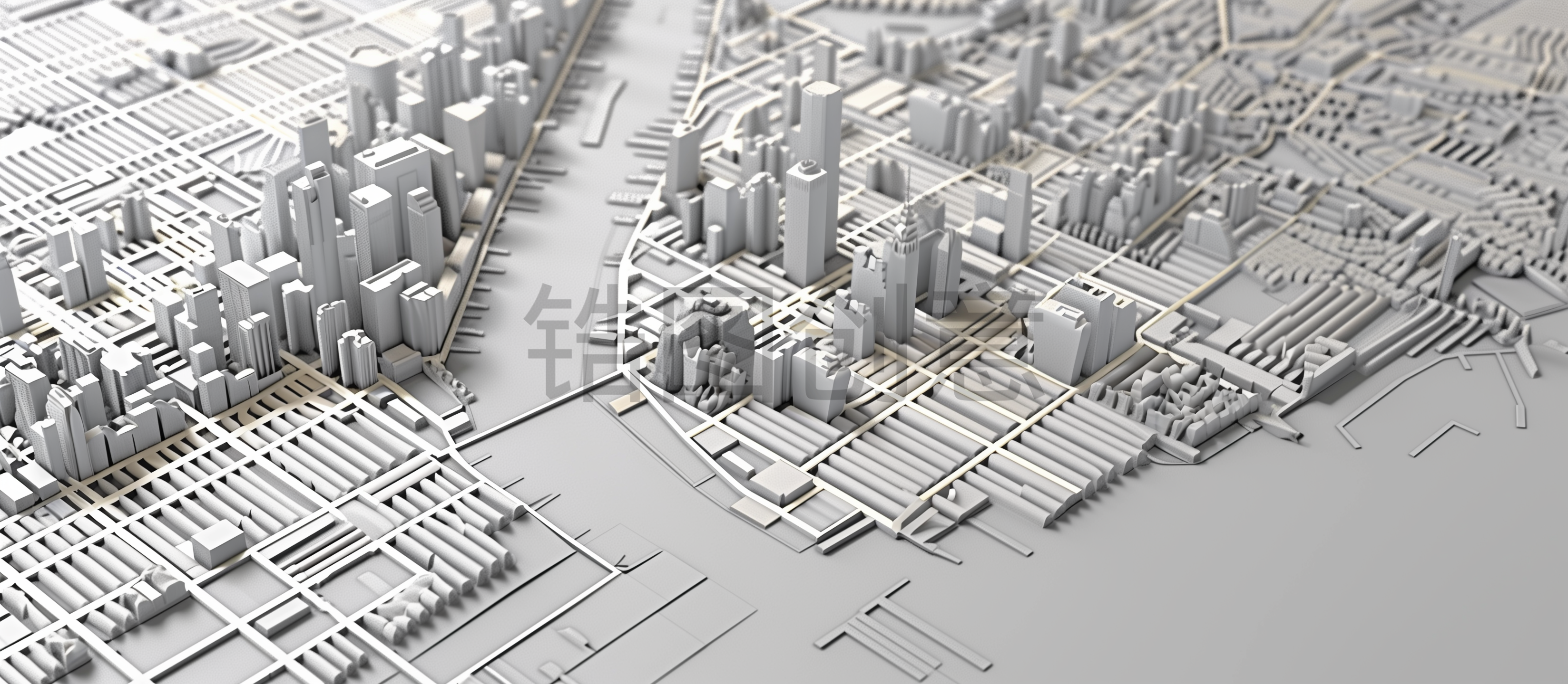 定设网-3D微缩城市建筑模型背景素材