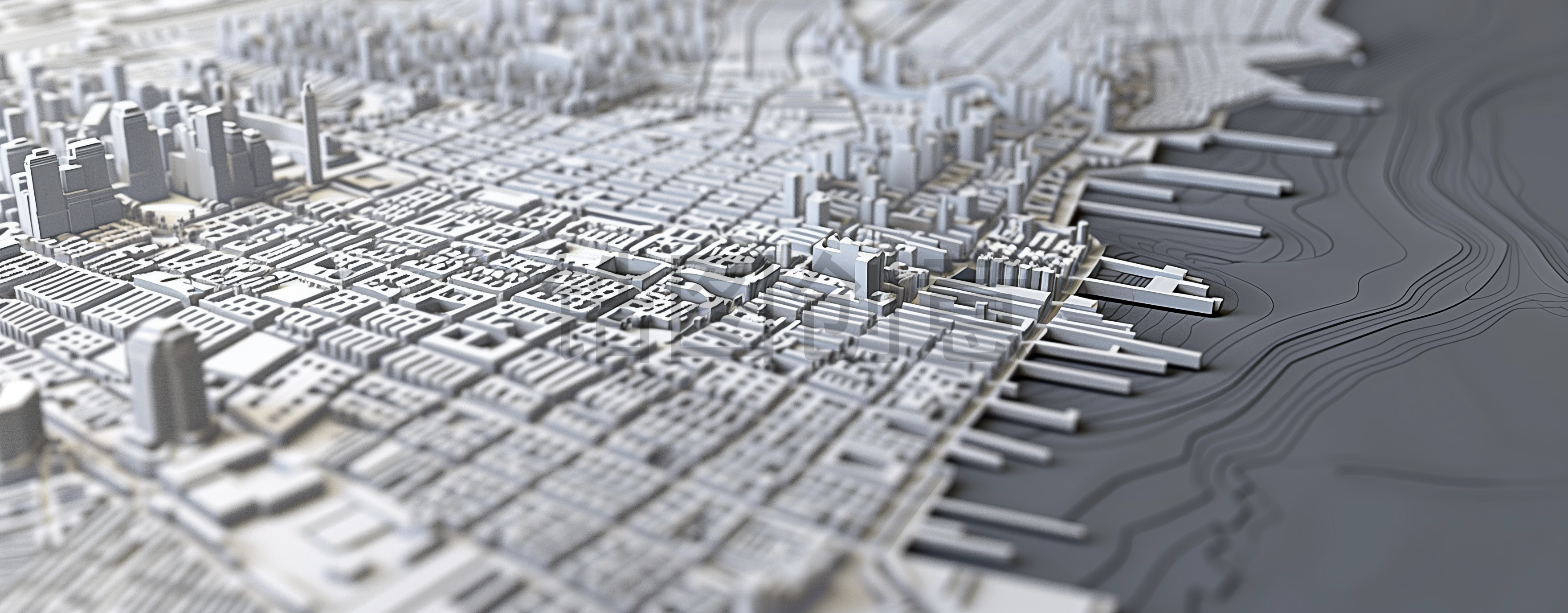 定设网-3D微缩城市建筑模型背景素材