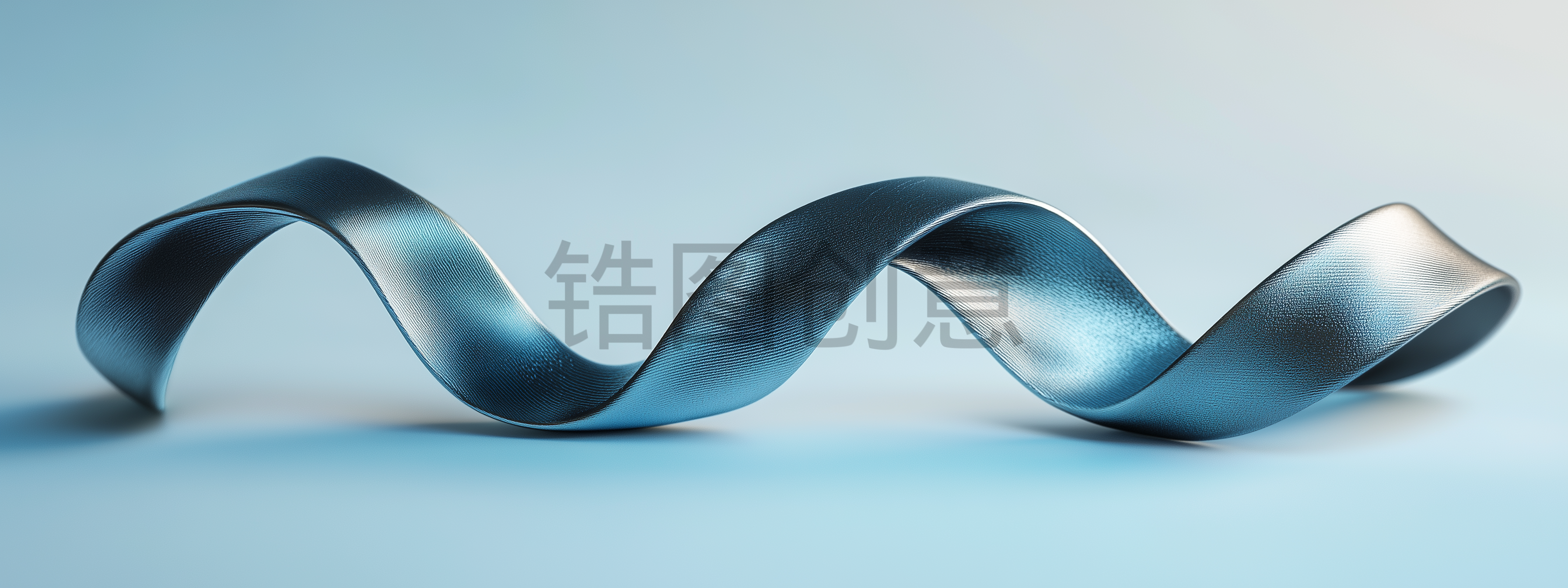 定设网-3d蓝色渐变质感丝带丝绸元素