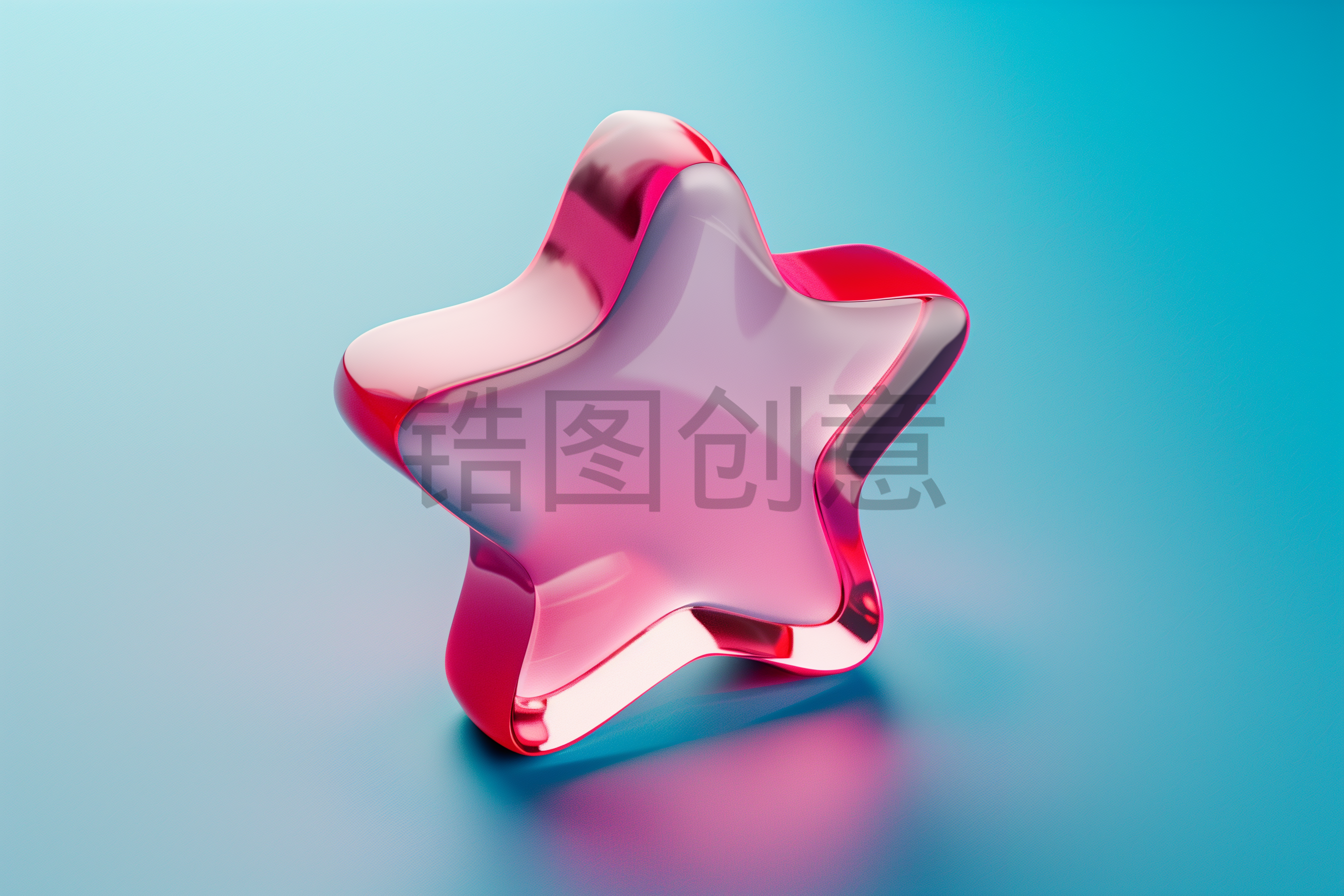 定设网-五角星3d立体透明星星质感元素