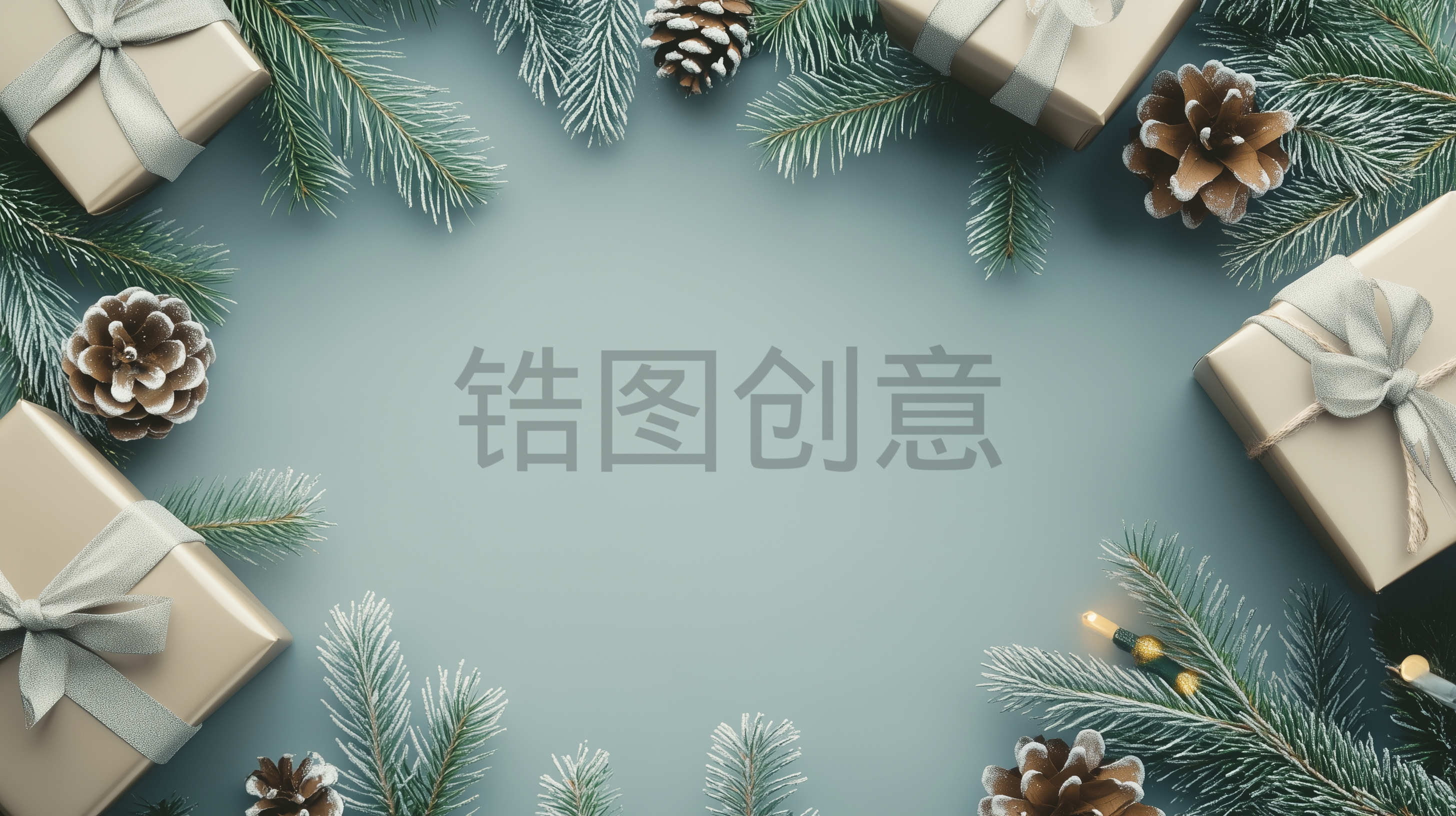 定设网-圣诞节3d圣诞球氛围装饰画面背景