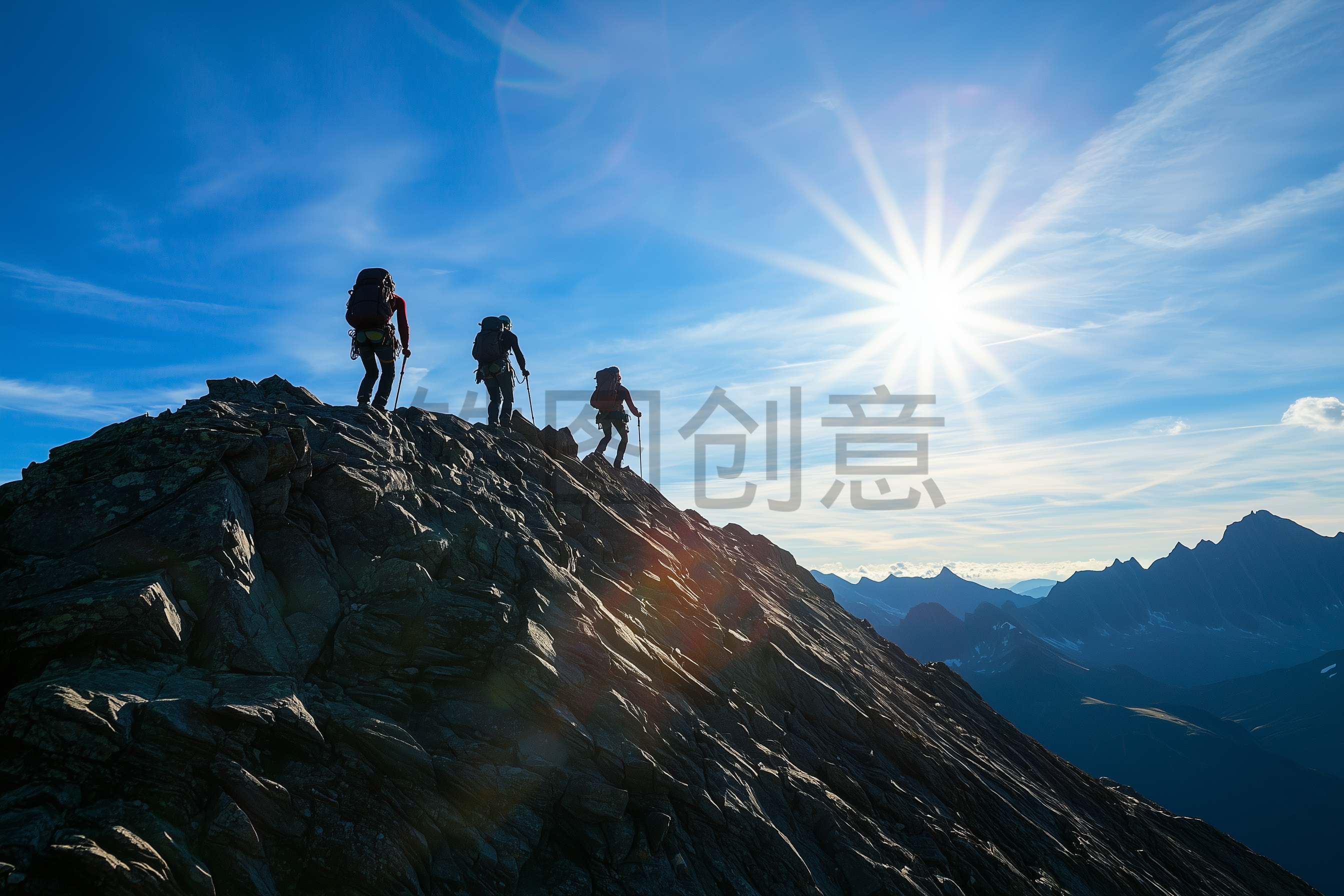 定设网-团队合作户外运动登山爬山攀登冲刺背景