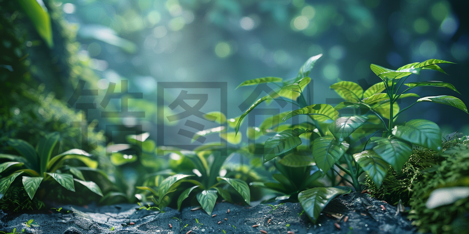 定设网-数字艺术春天春季清新绿色植物素材背景