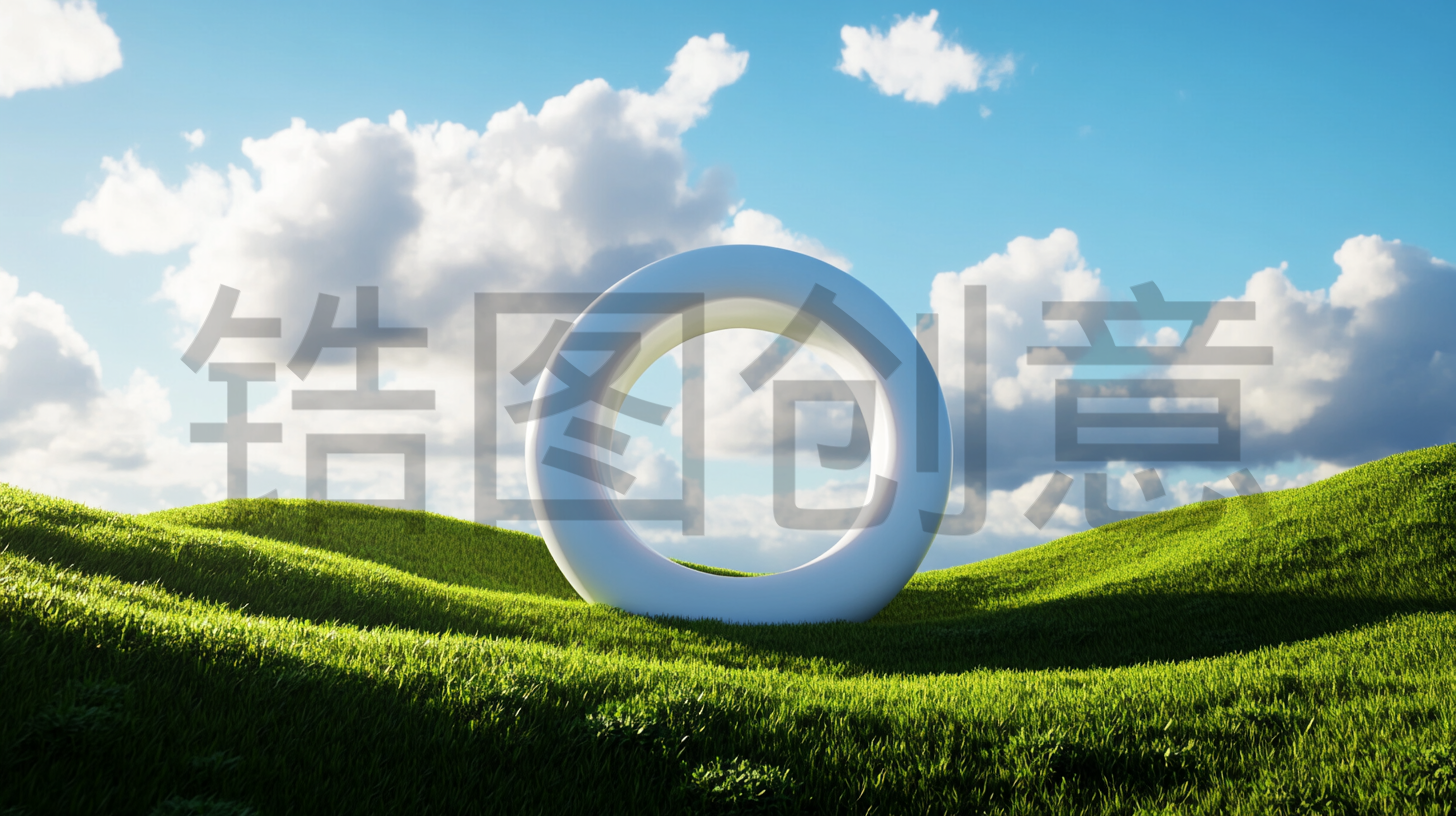定设网-数字艺术春天蓝天草地圆圈圆形场景