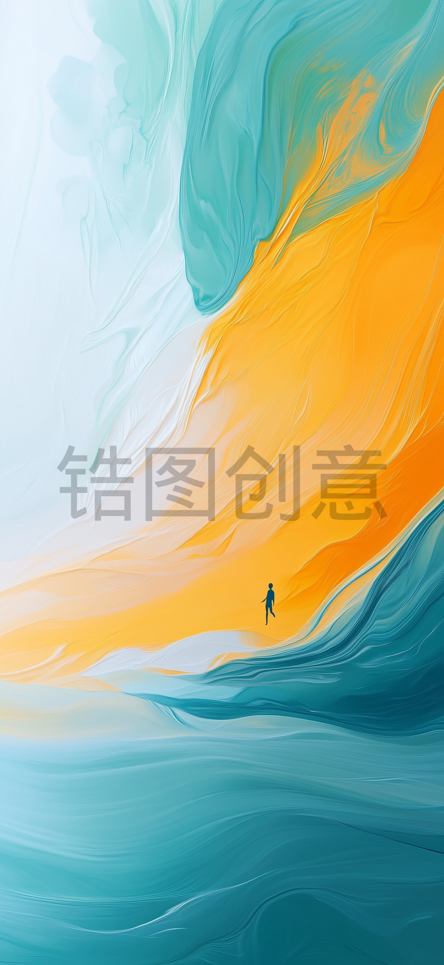 定设网-渐变抽象油画肌理纹理质感背景