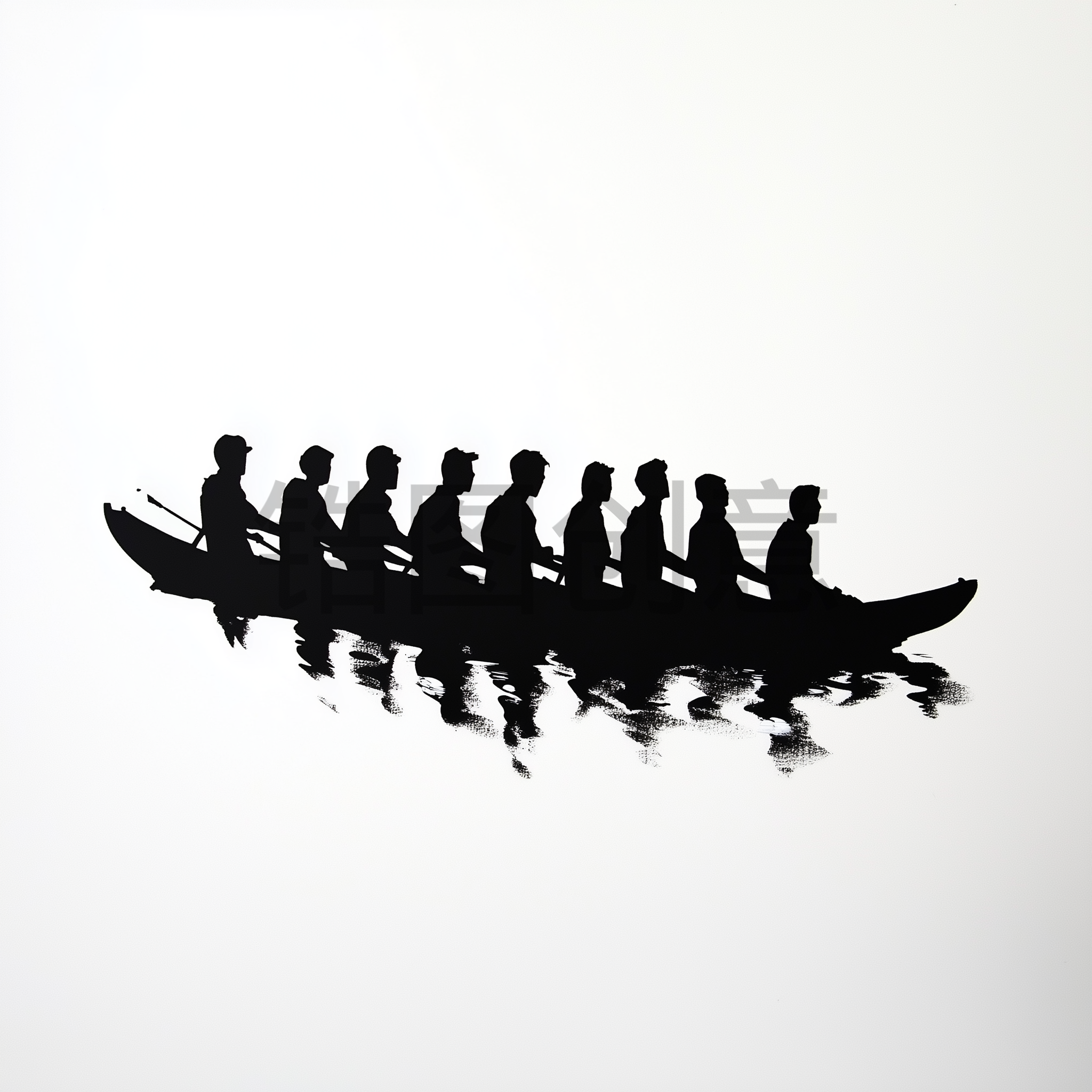 定设网-端午节赛龙舟龙船比赛人物剪影