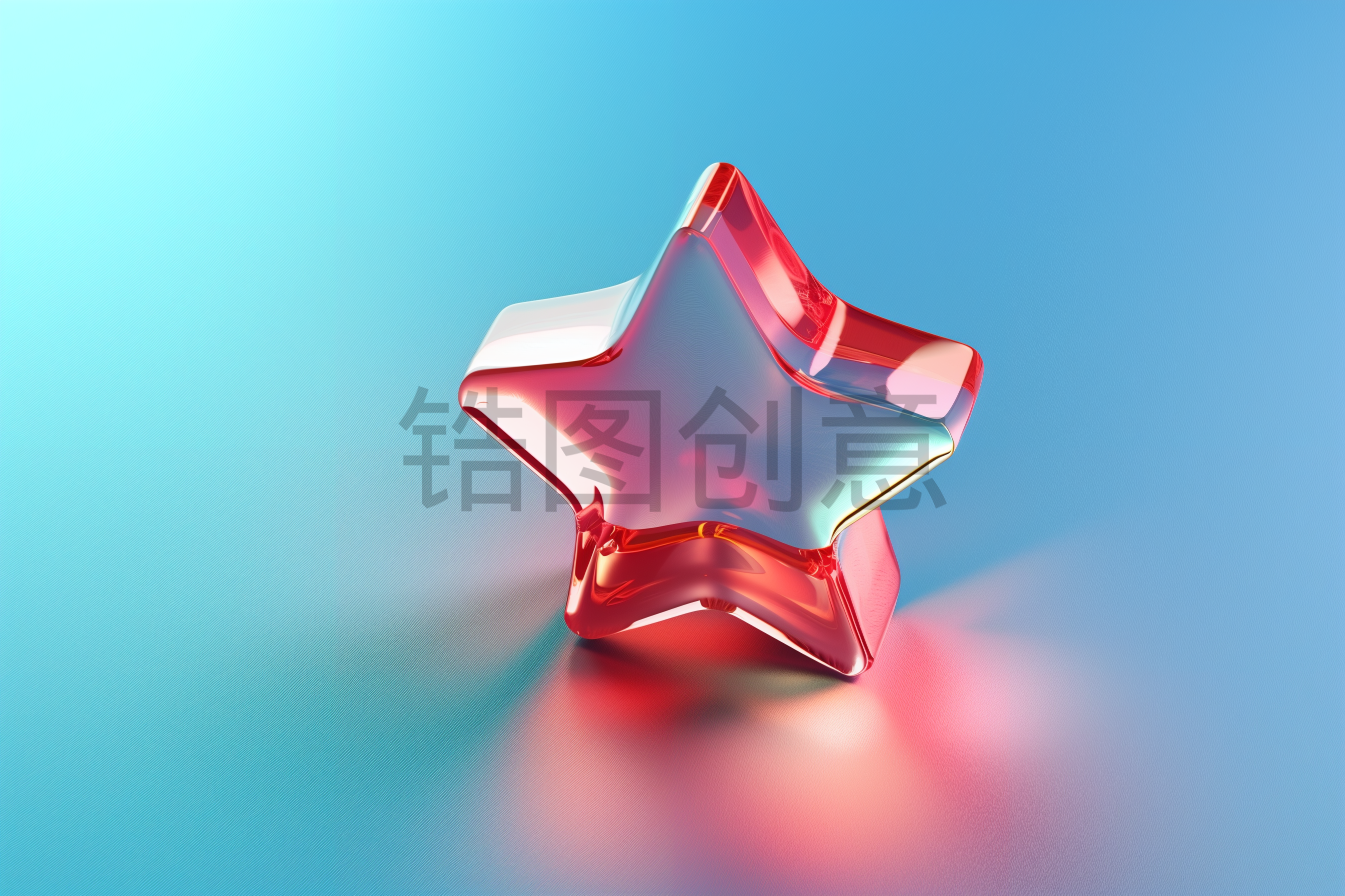 定设网-五角星3d立体透明星星质感元素