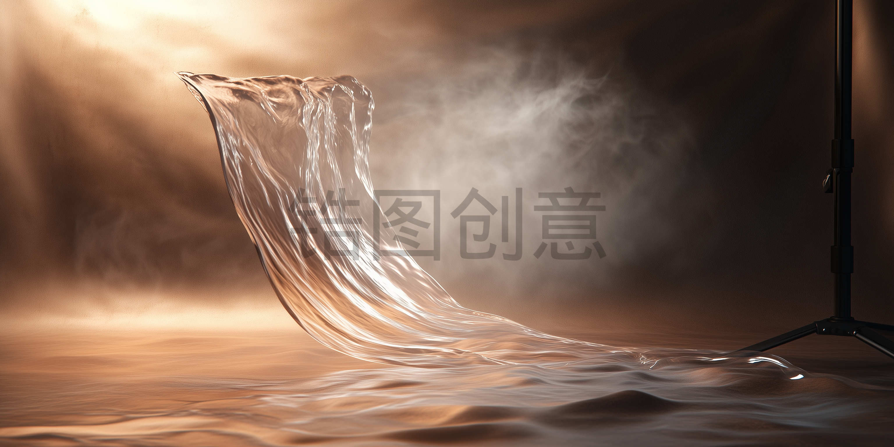 定设网-3d渐变透明流动流体丝带感质感背景